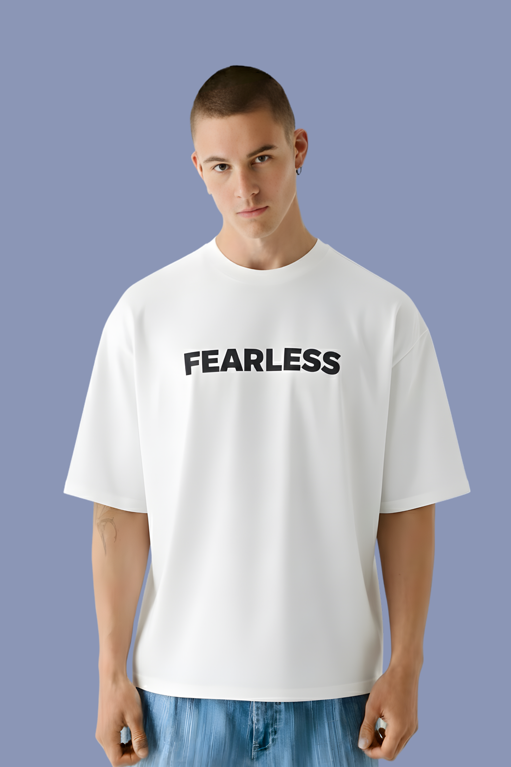Fearless Oversized T-Shirt-White