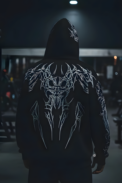 Deathline Oversized Premium Hoodie –BLACK