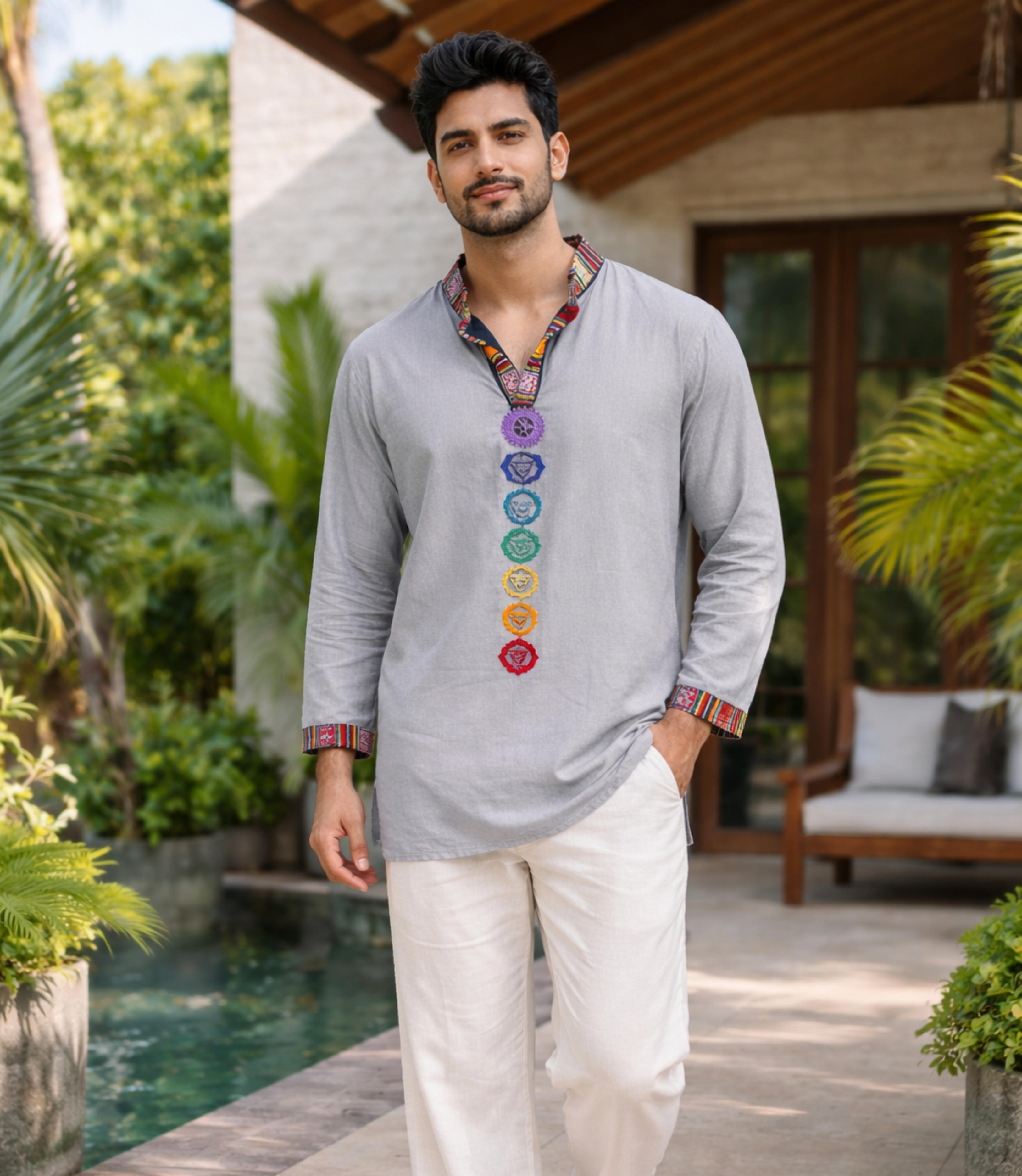 7 Chakara Kurta - GREY