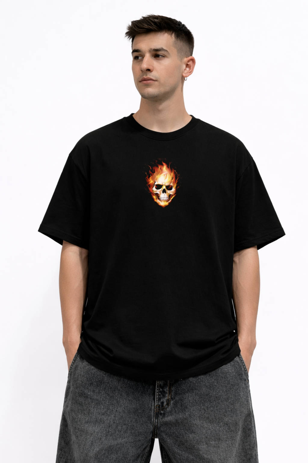 UNSTOPPABLE RIDER Oversized Tee - Black