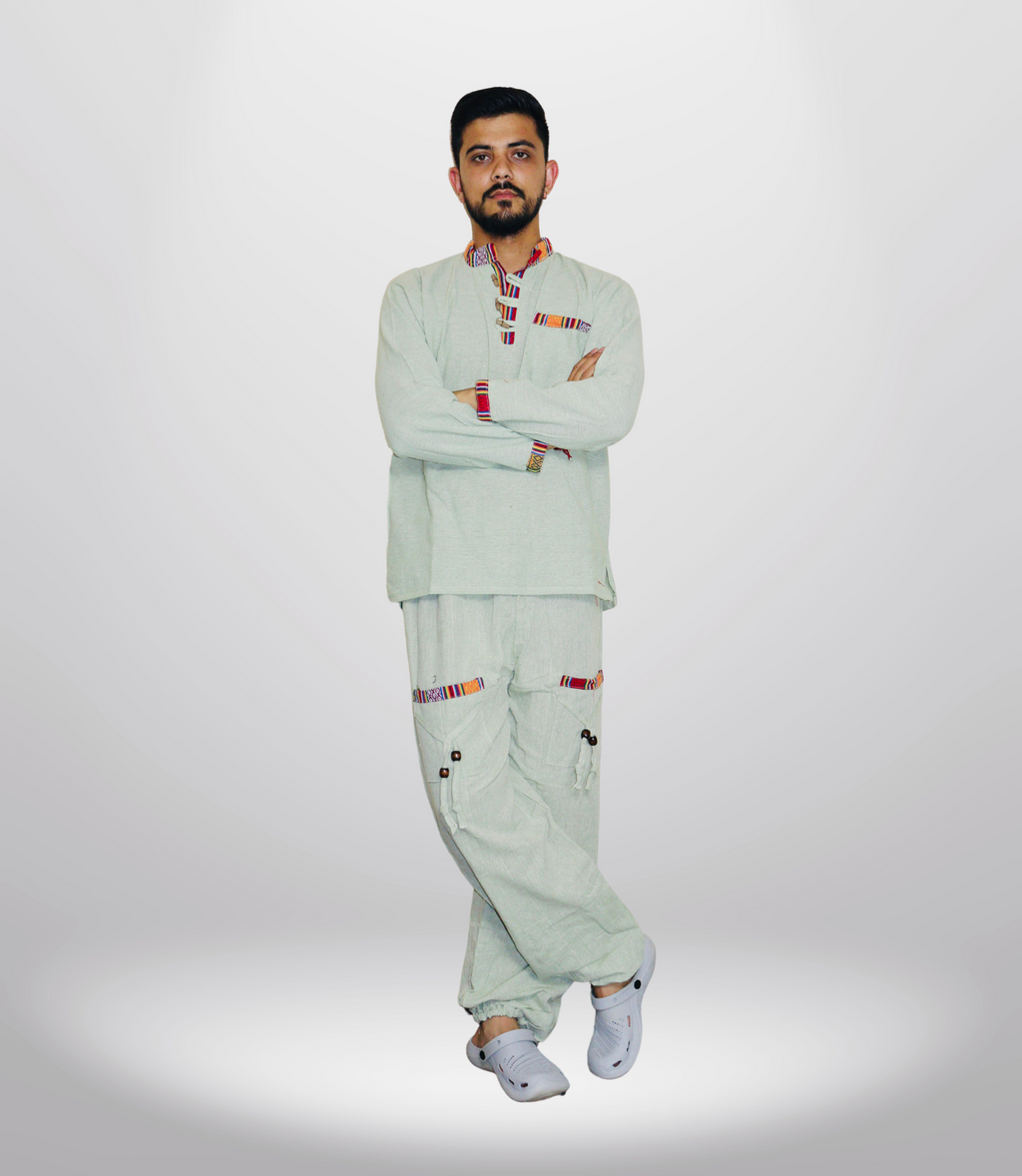 Cotton Kurta - Pajama Set - Mint Green