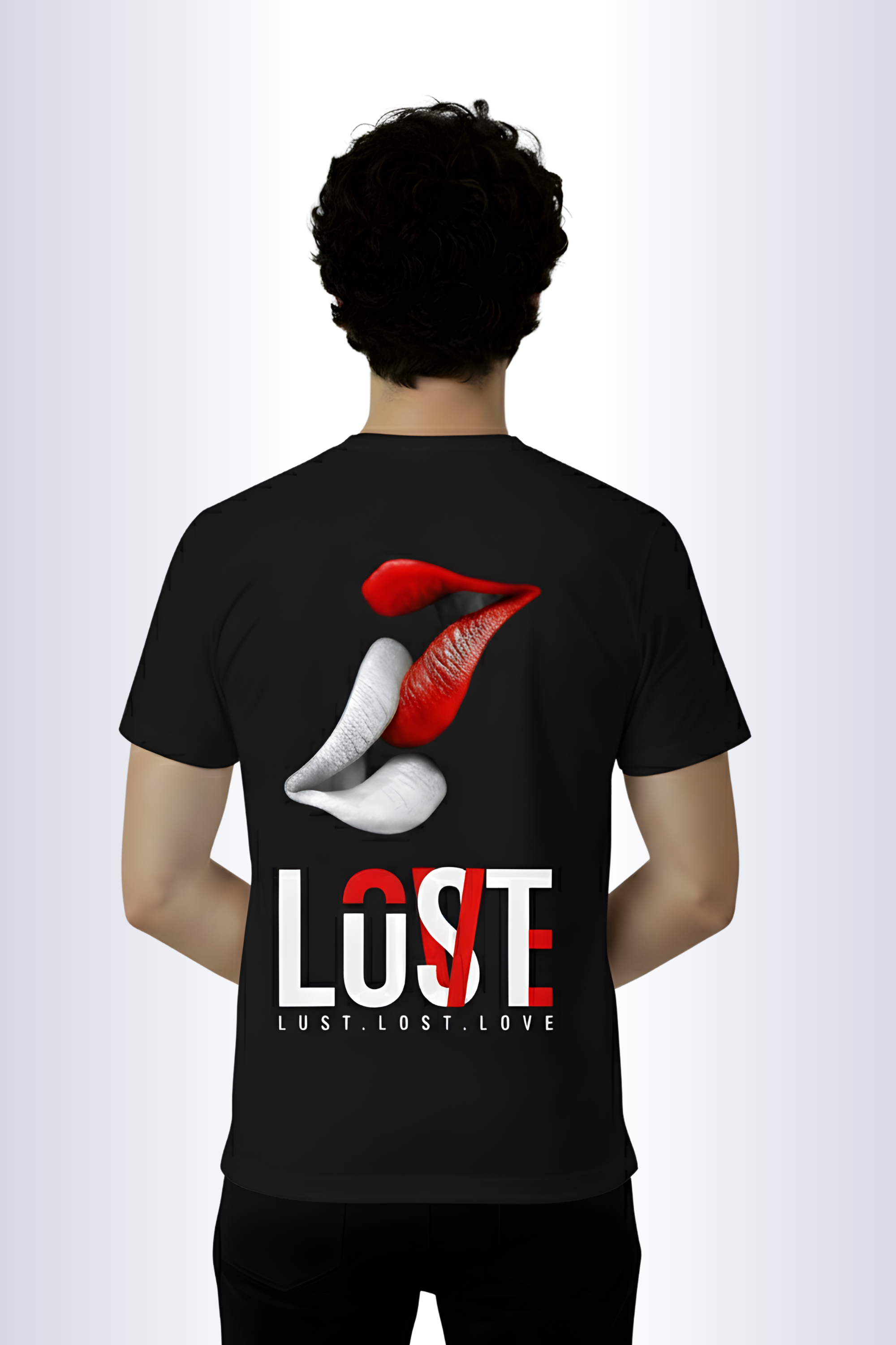 Lust Regular Fit Printed T-Shirt-Black