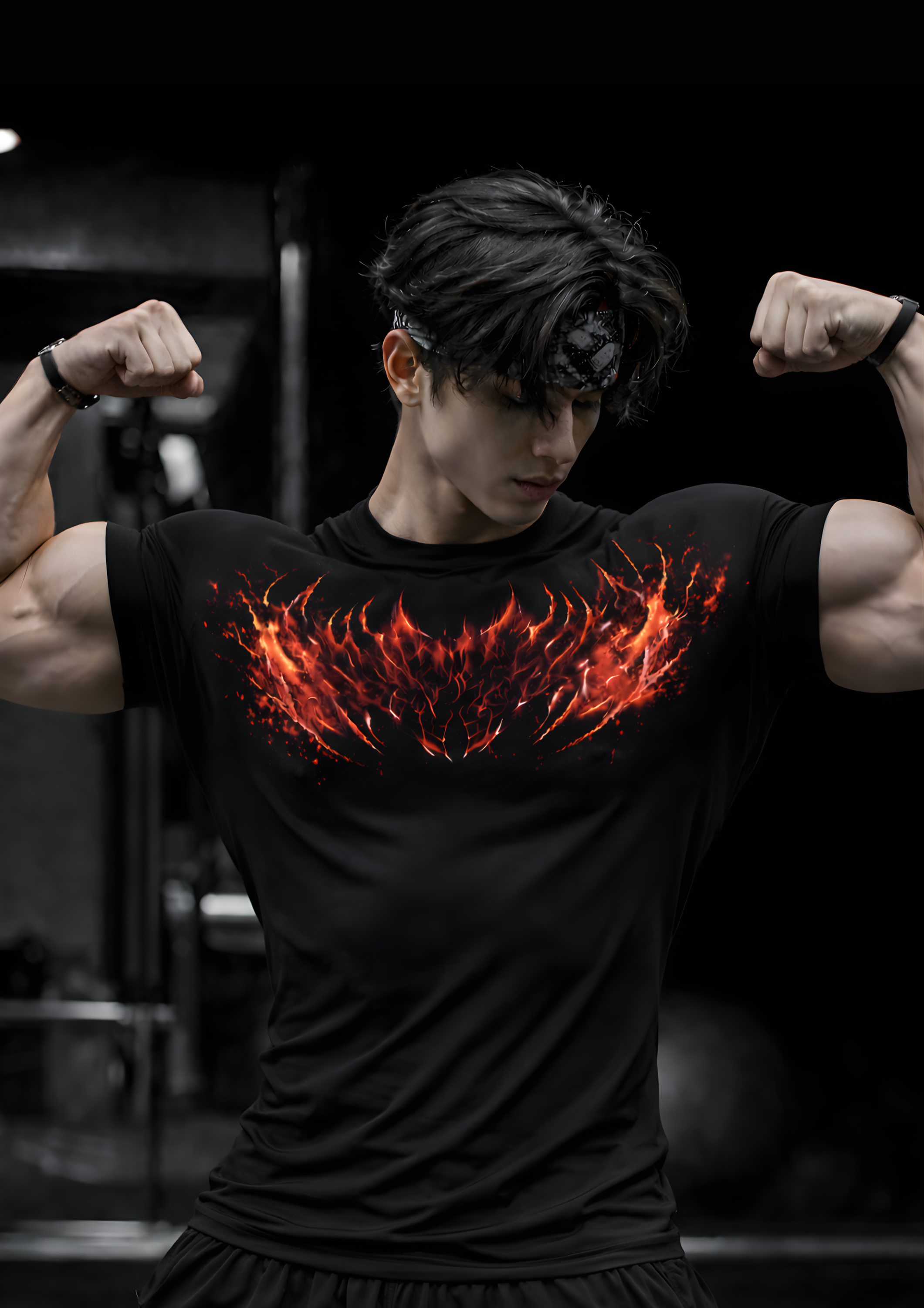 INFERNO Compression Half Sleeve T-Shirt – Black