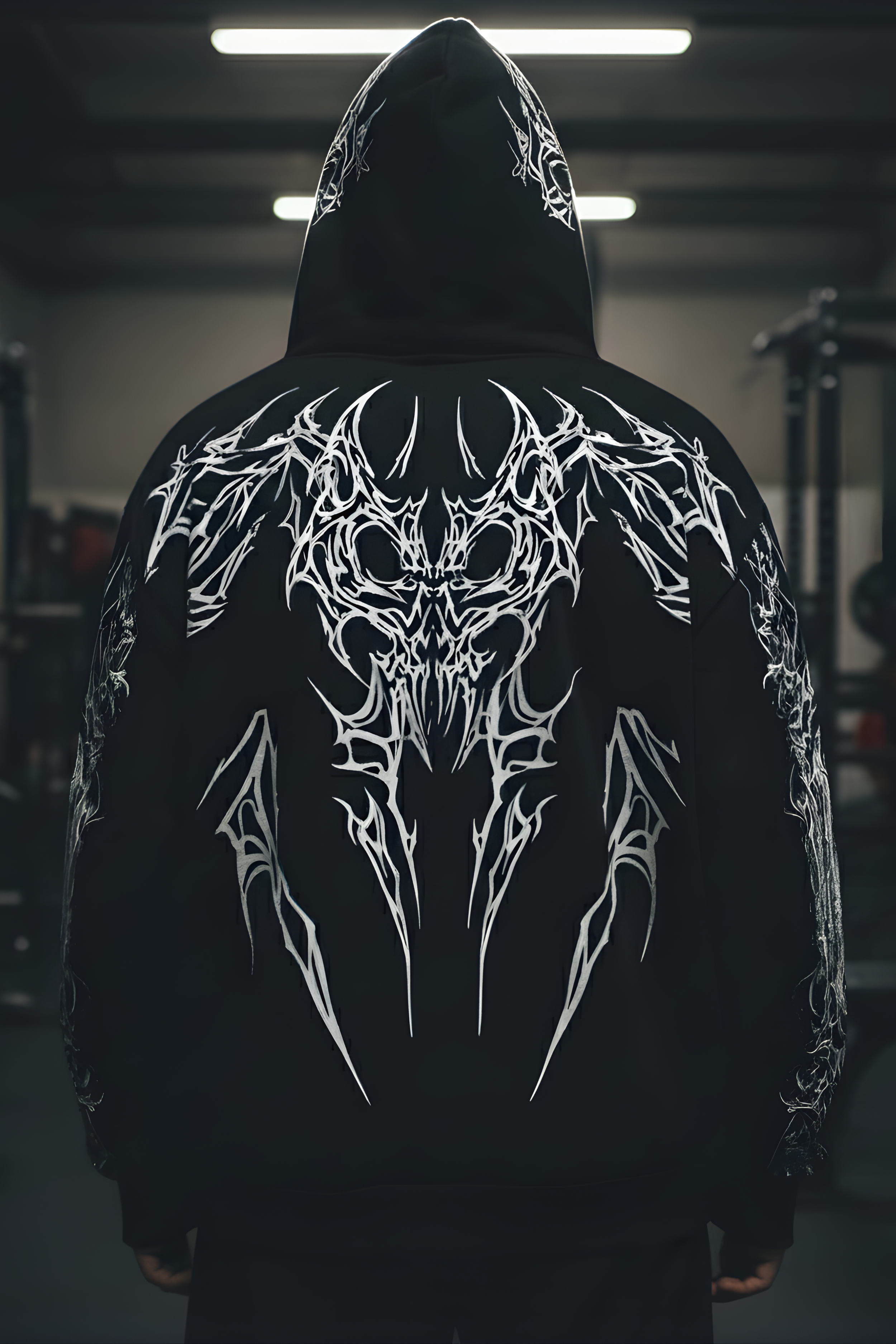 Deathline BlackOversized Premium Hoodie –BLACK