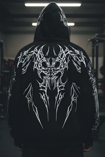 Deathline BlackOversized Premium Hoodie –BLACK