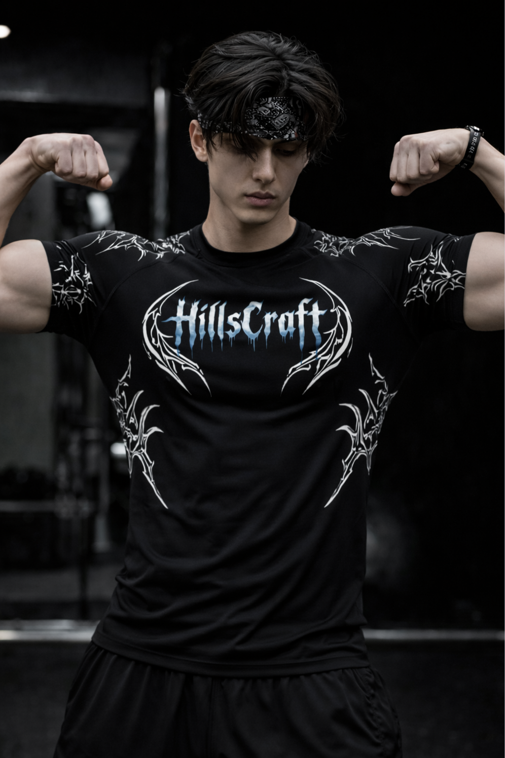 Iron Spine Compression Half Sleeve T-Shirt – Black