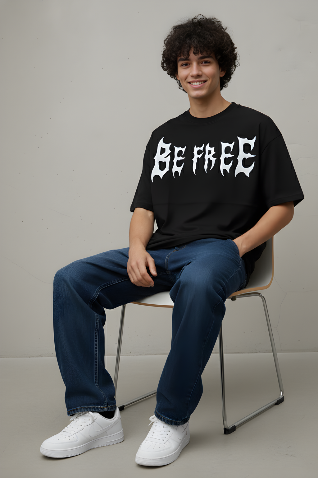Be Free Oversized T-Shirt-Black