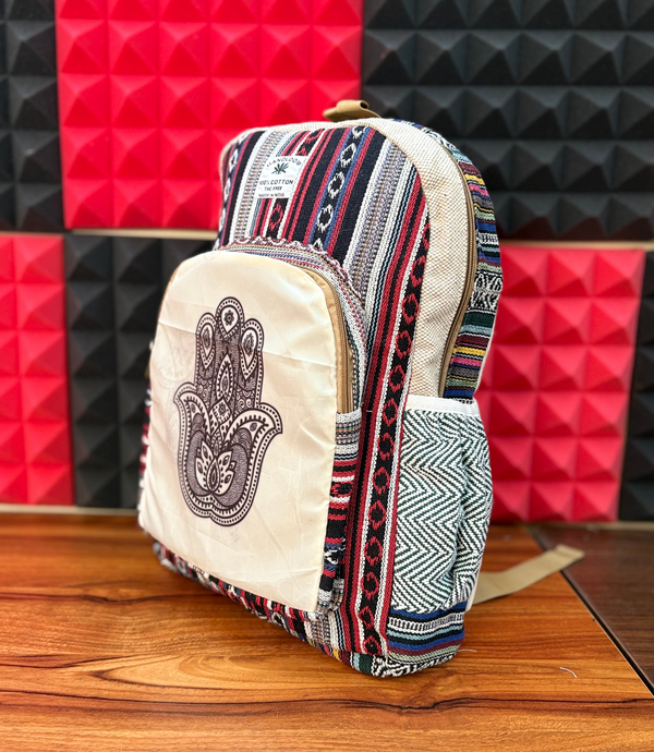 Hemp Bagpack - Hamsa Hand