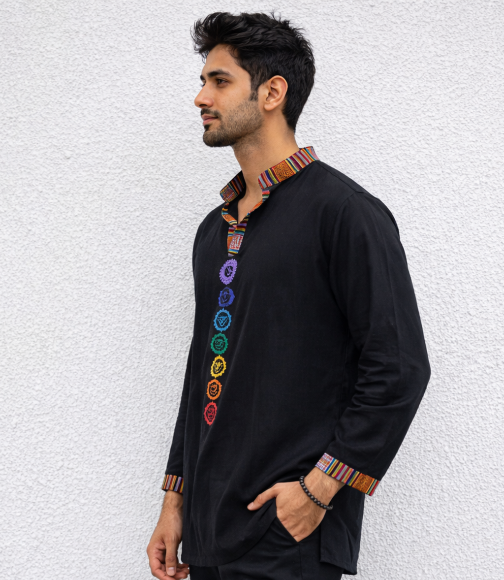 7 Chakara Kurta - BLACK