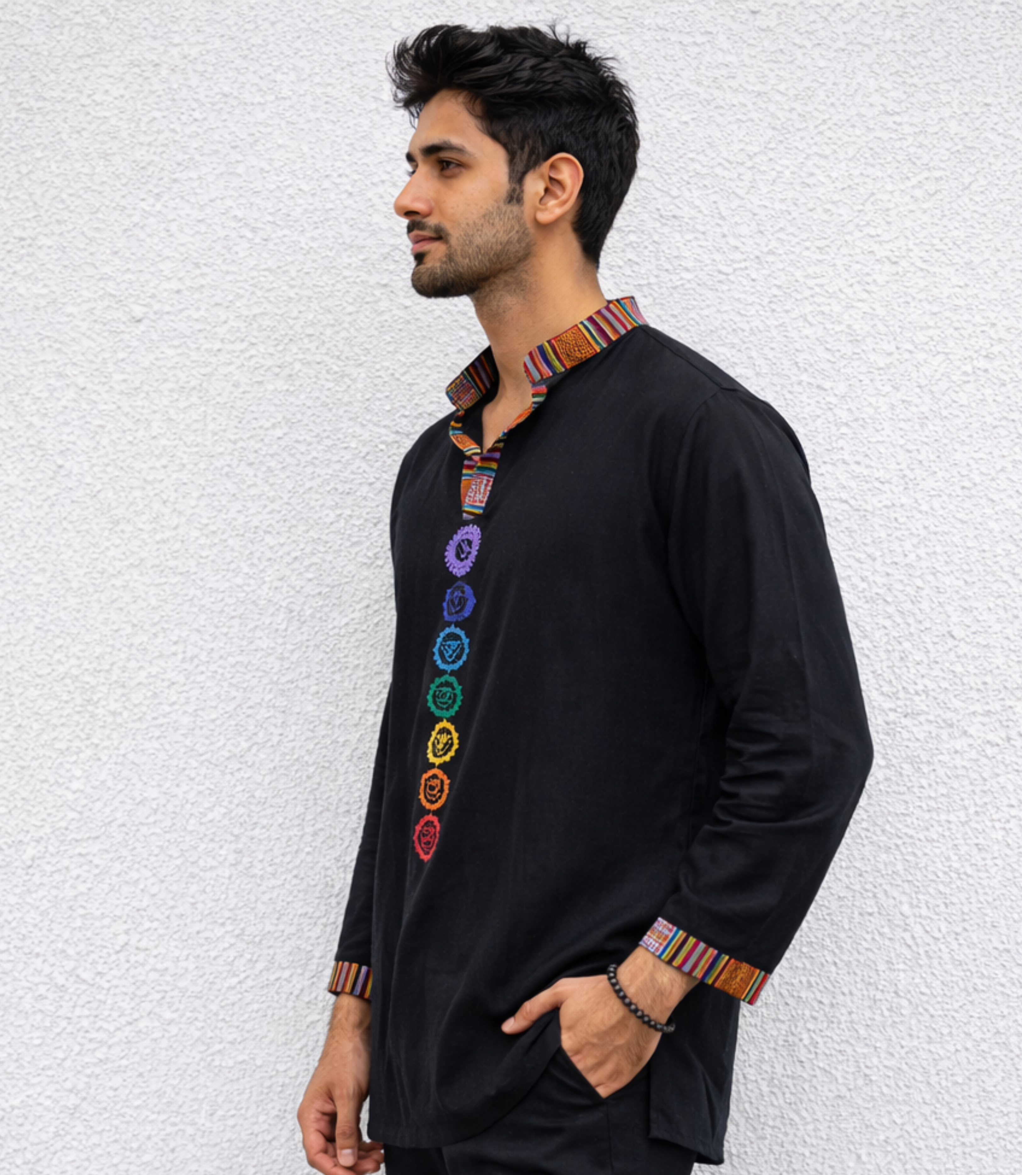7 Chakara Kurta - BLACK