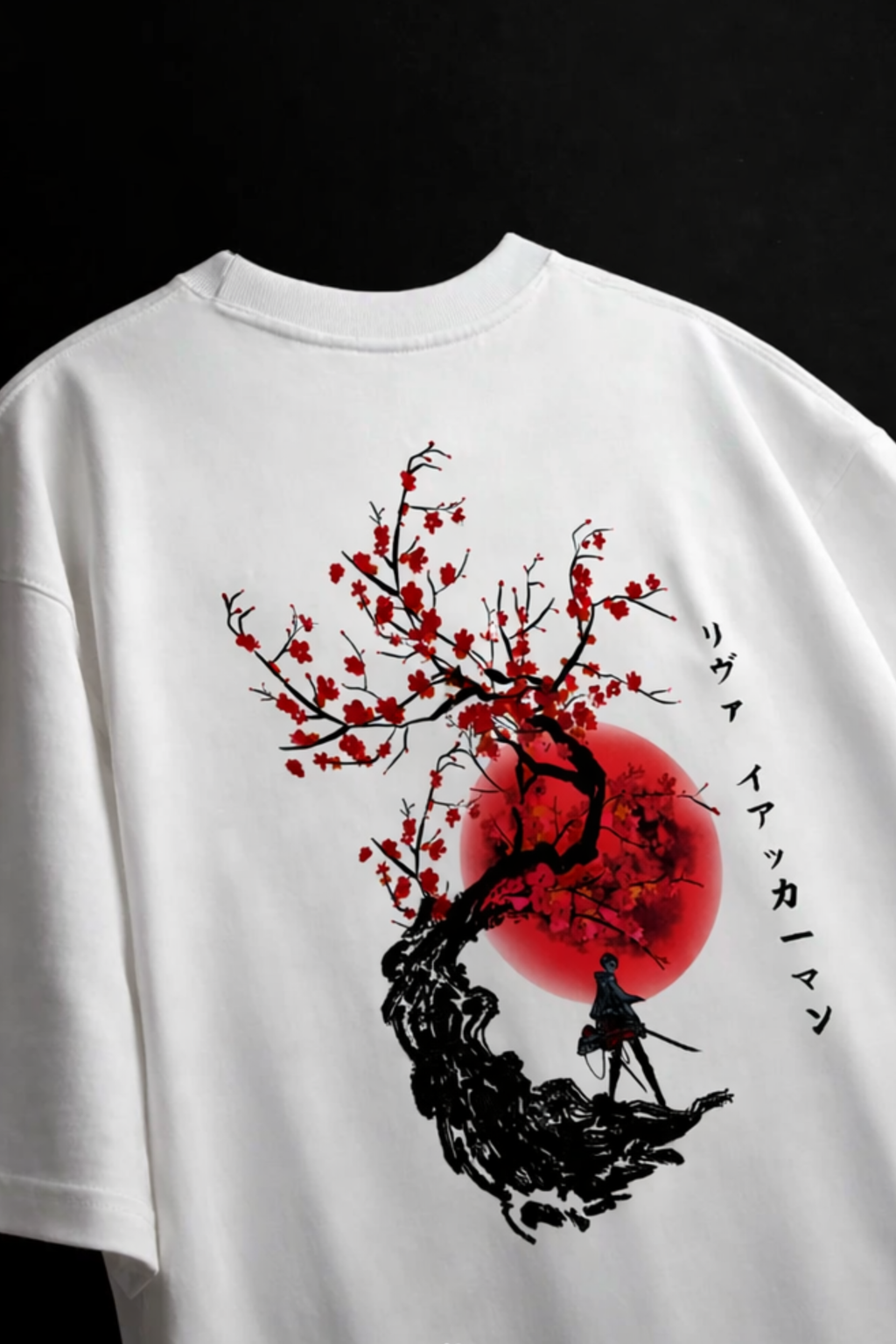 Levi Ackerman Oversized T-Shirt-White