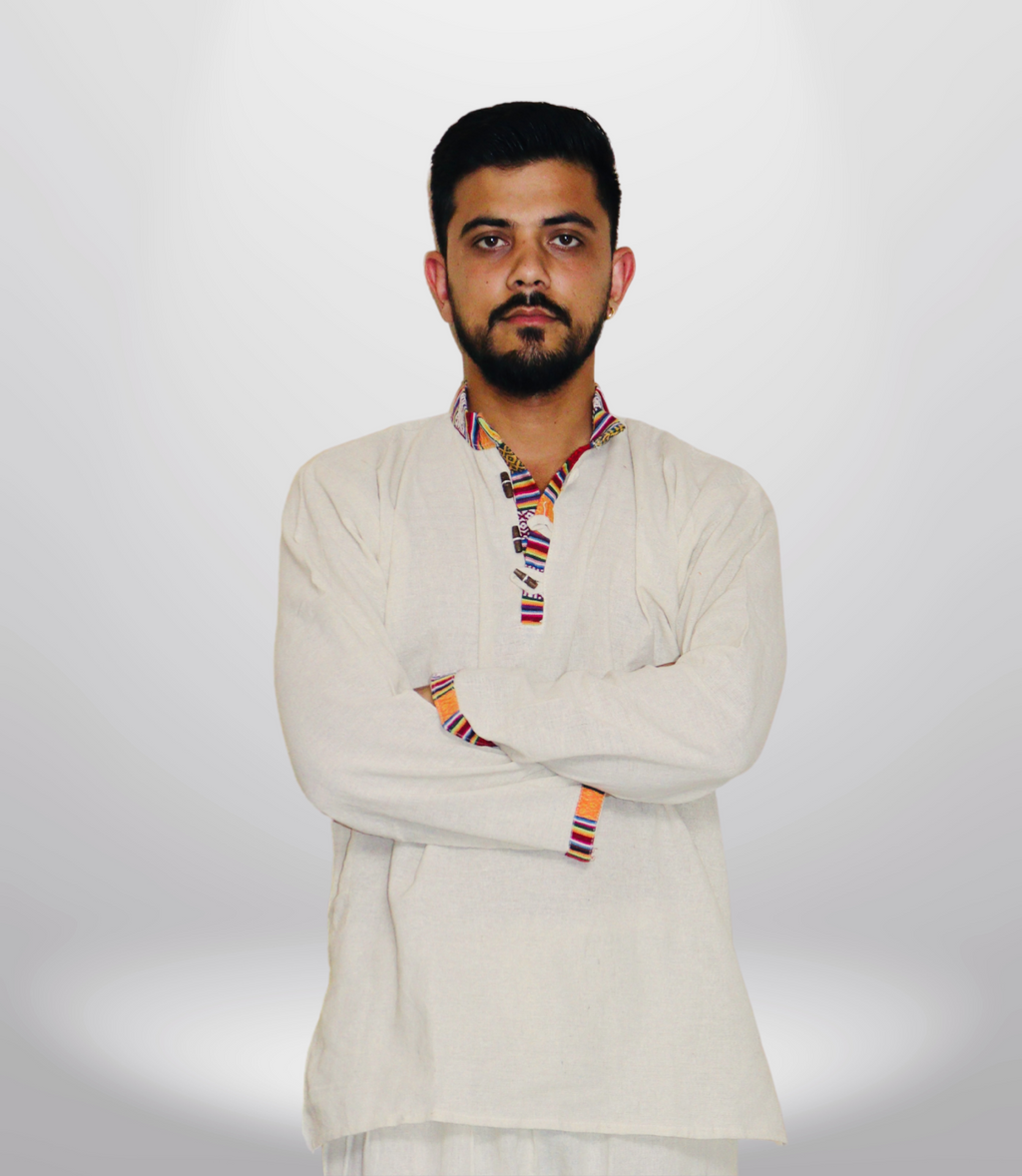 Cotton Khadi Ethnic Shirt -Beige