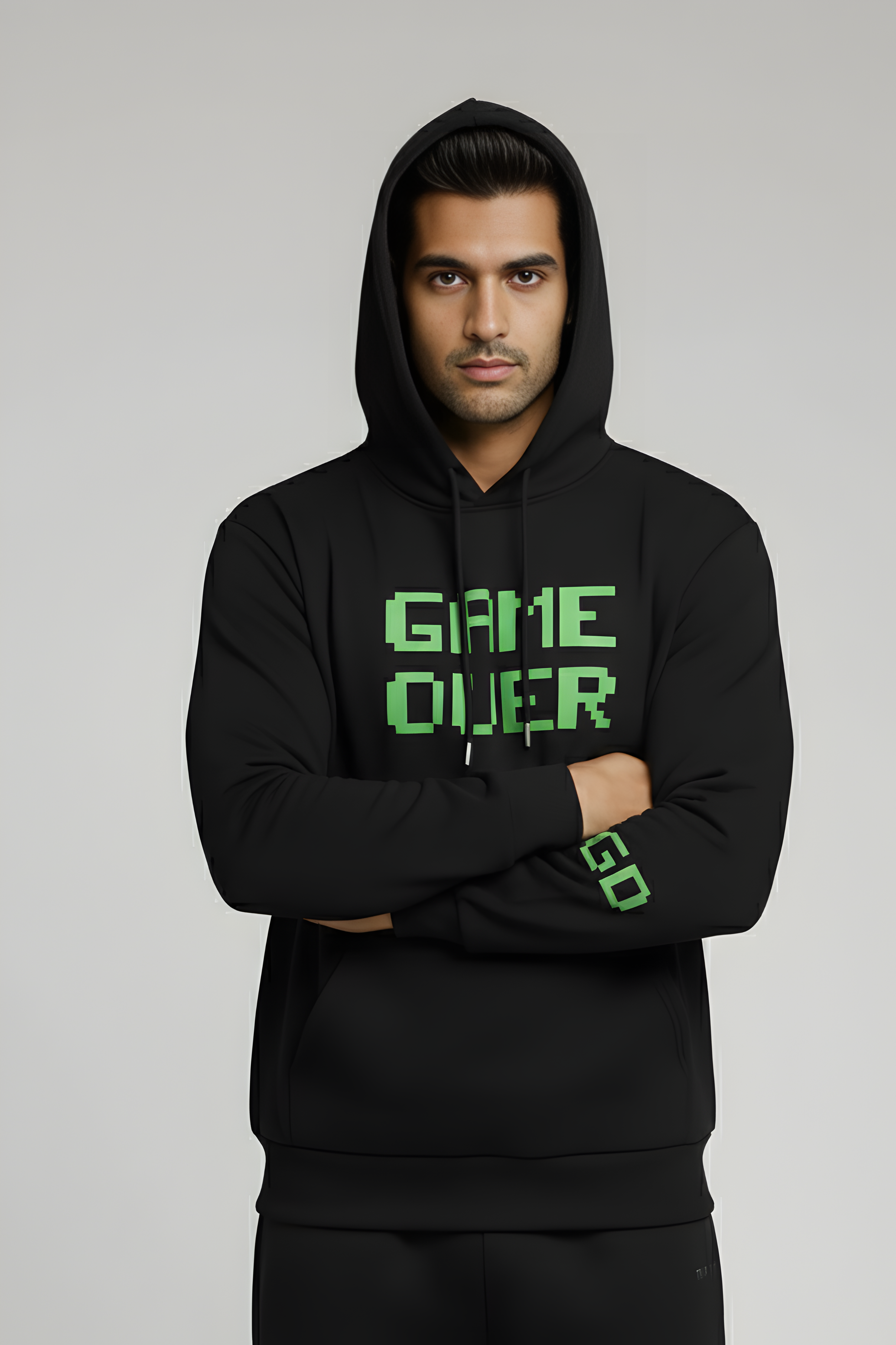 GAME OVER Unisex Regular Hoodie – BLACK