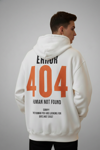 404 Error Premium Oversized Hoodie  - White