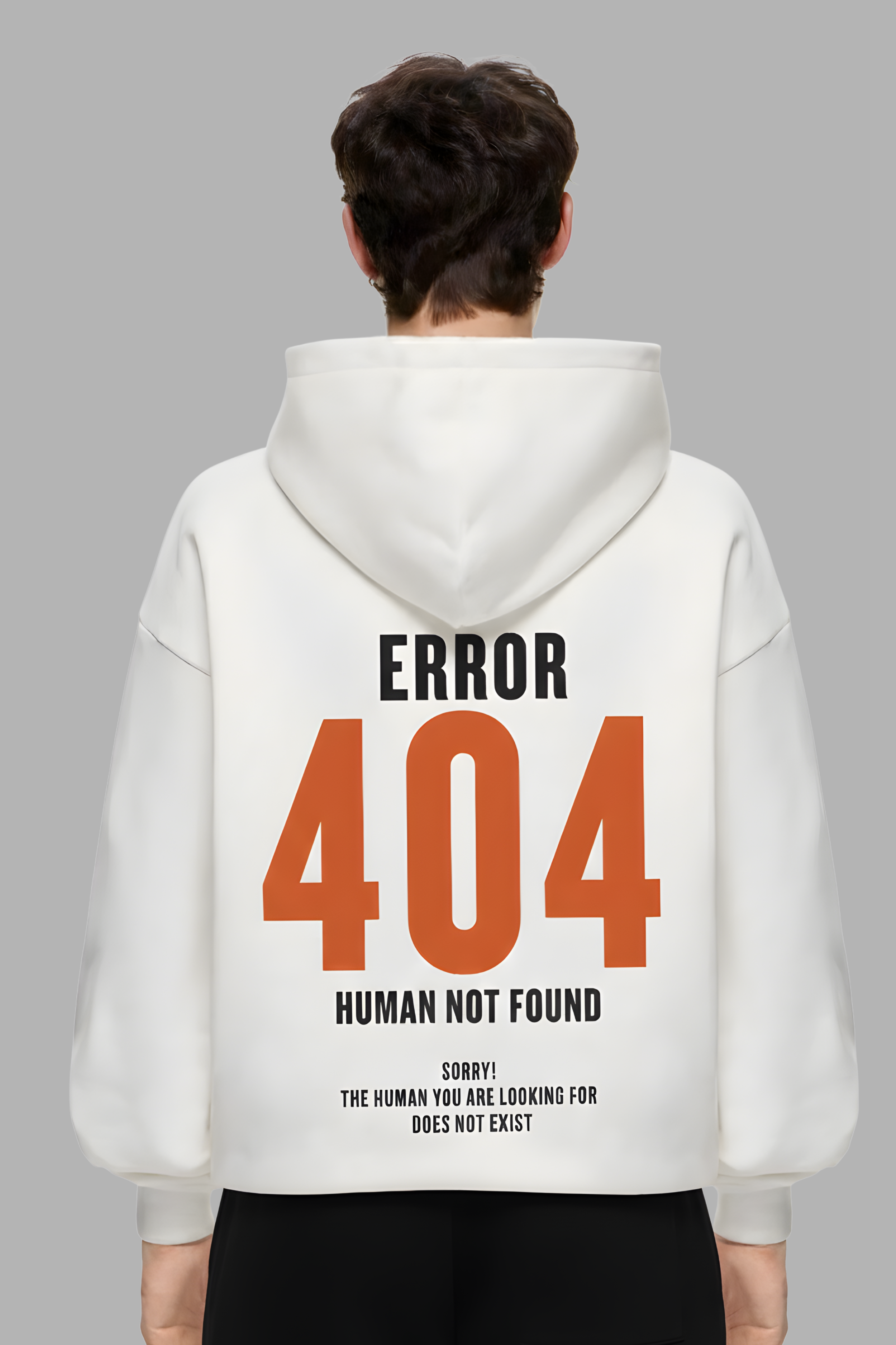 404 Error Premium Oversized Hoodie  - White