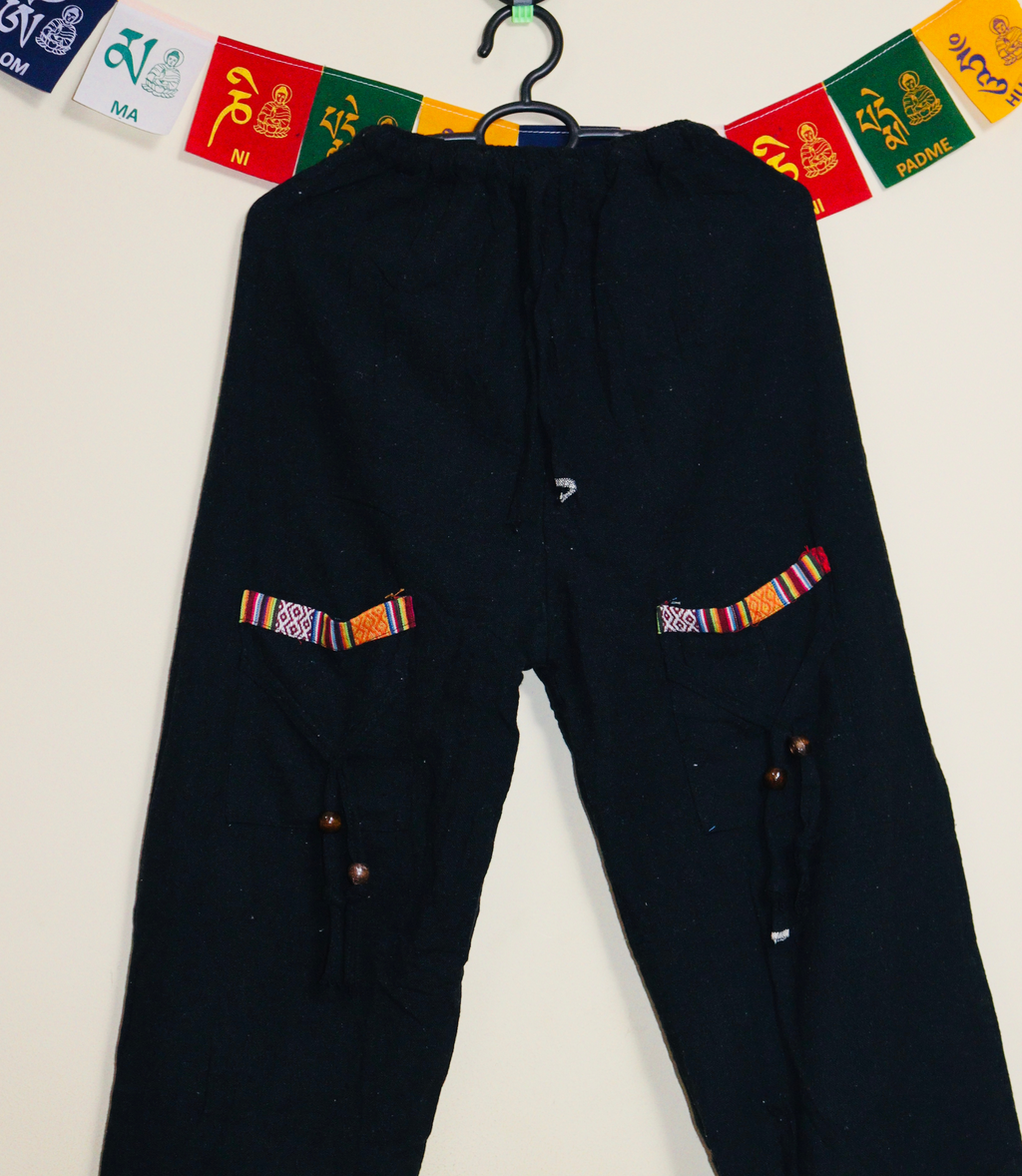 Ethnic Cotton Pajama - Black-Unisex