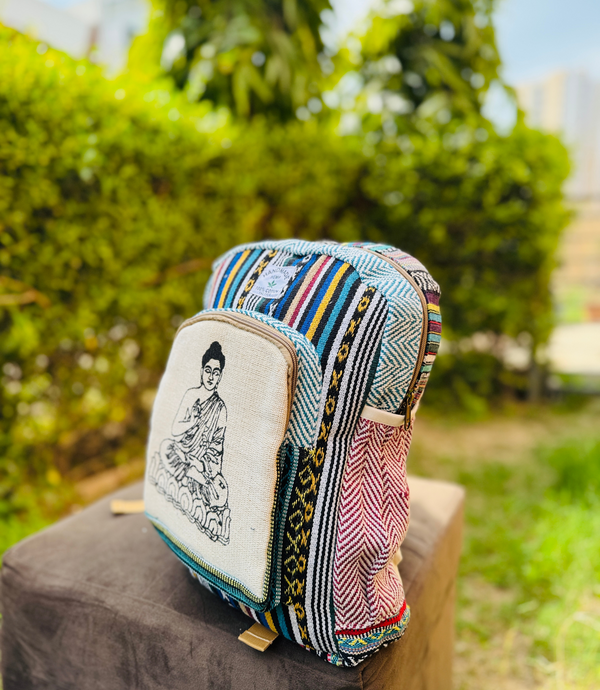 Buddha Hemp Bagpack - B-W