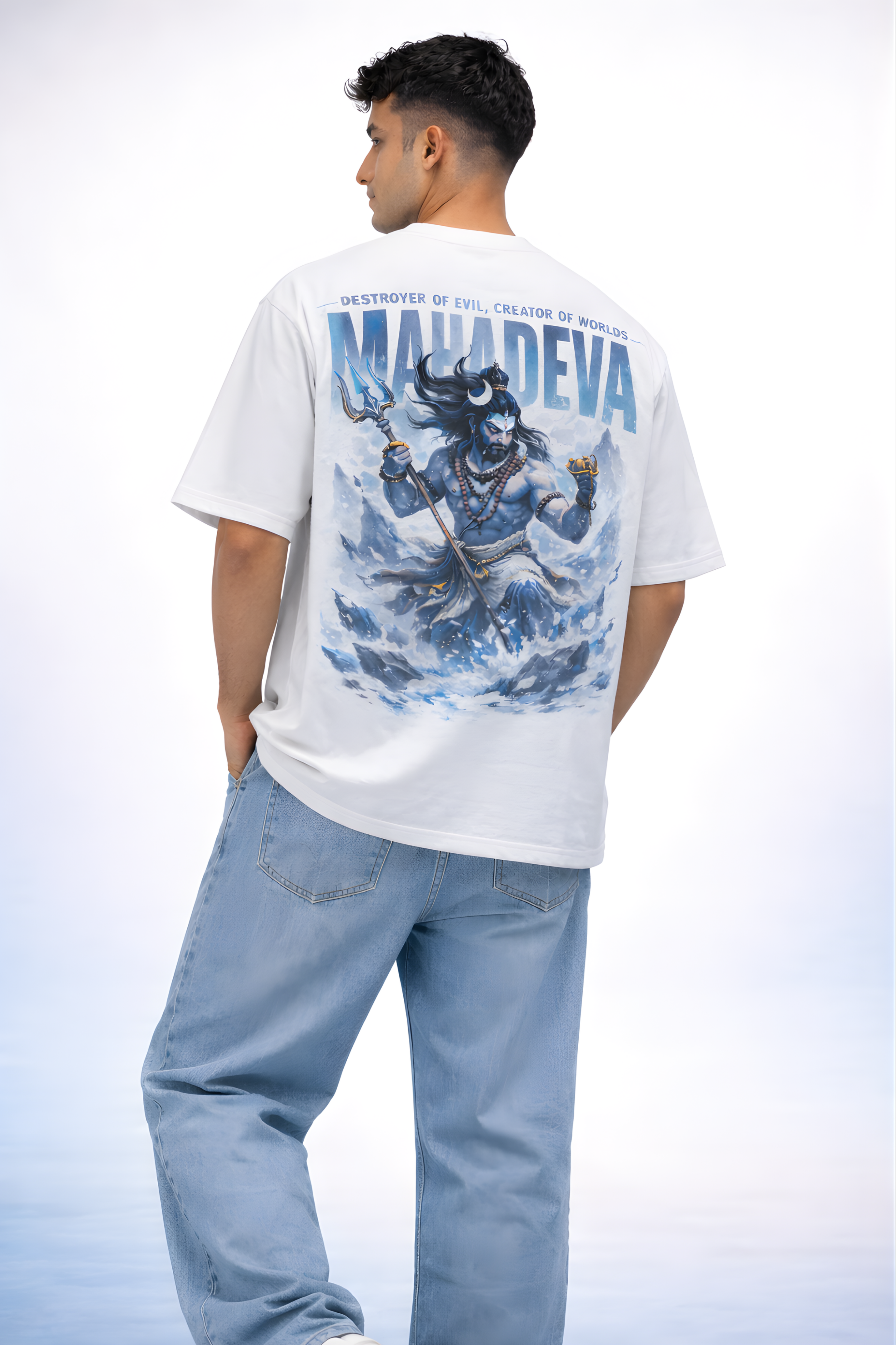Mahadeva Storm Oversized Tee - White