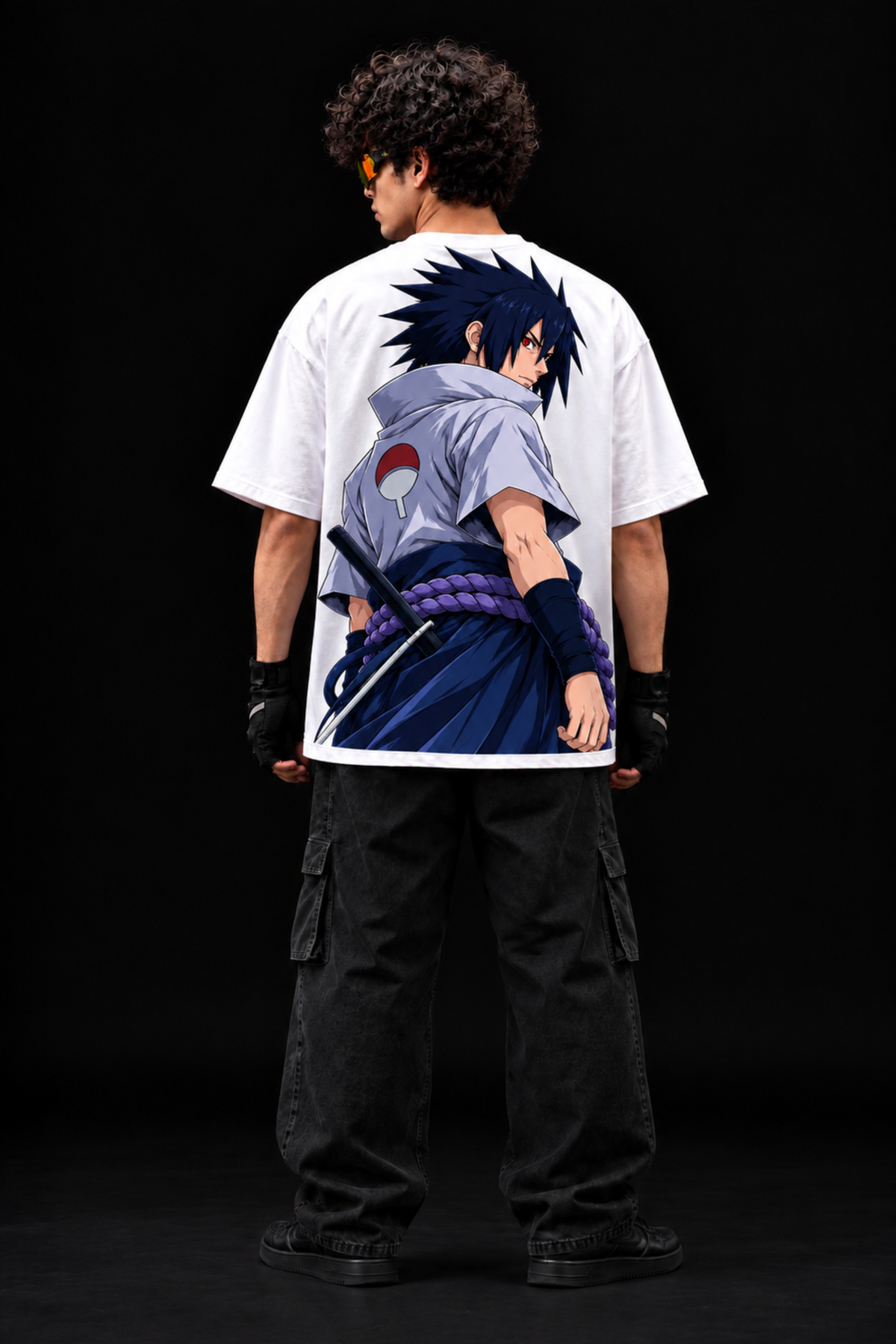 Sasuke Shadow Avenger Oversized Tee – White
