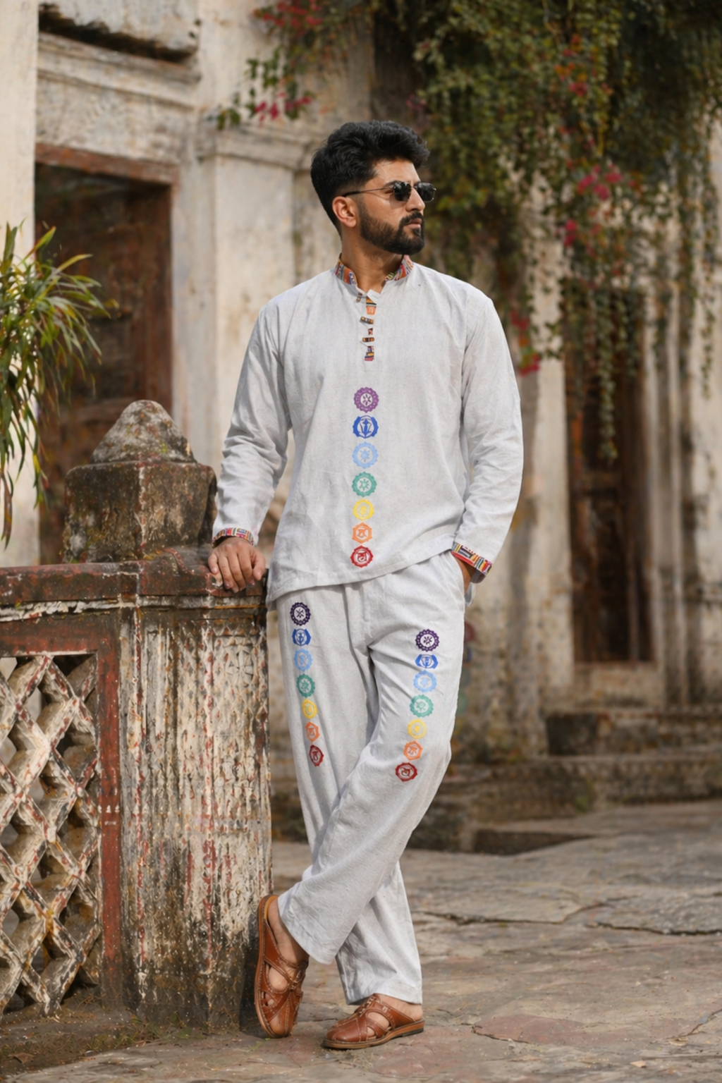 7 CHAKRAS Ethnic Kurta Pajama Set - GREY