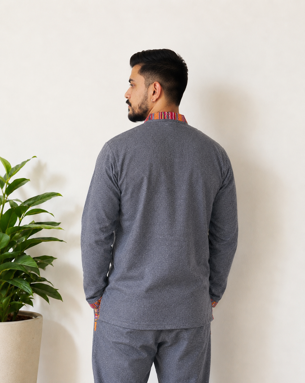 Cotton Pahadi Ethnic Kurta - Dark Grey