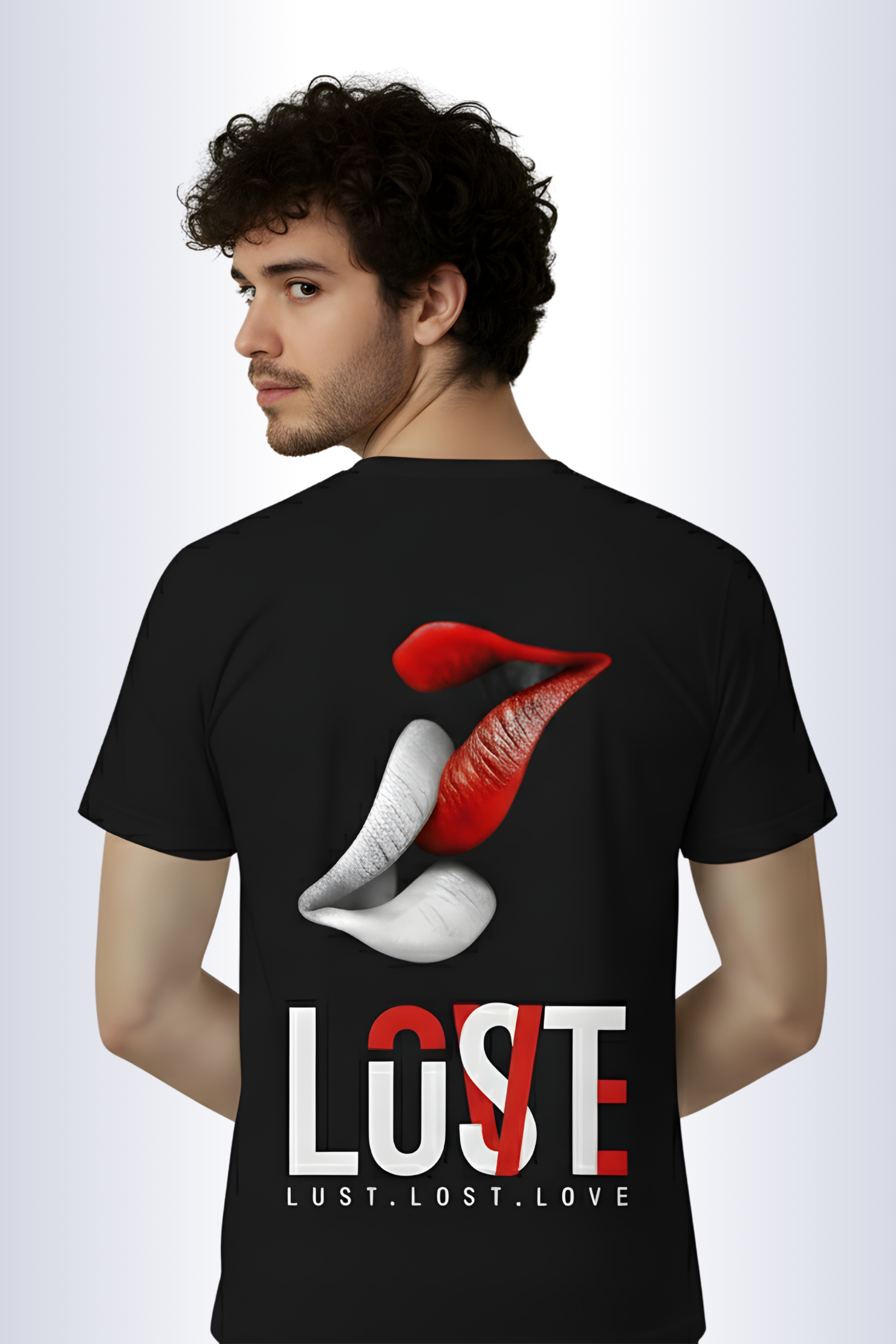 Lust Regular Fit Printed T-Shirt-Black