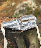 Hemp Waist Bag - Black ZigZag
