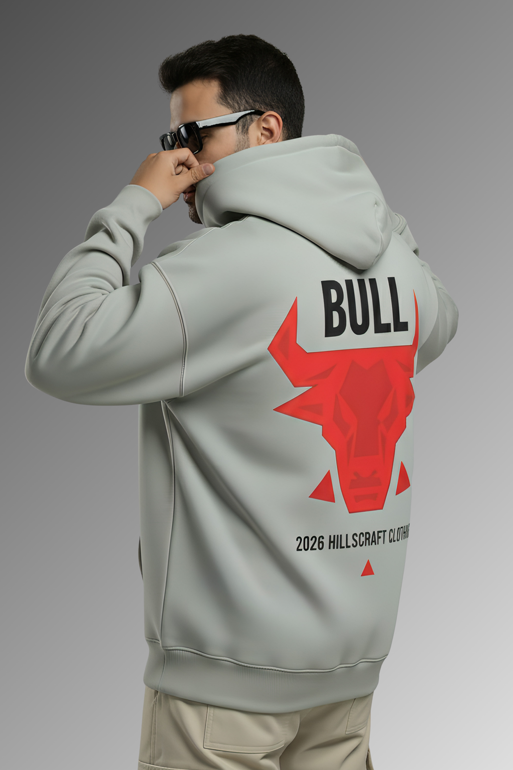 Bulls Premium Oversized Hoodie  - Grey