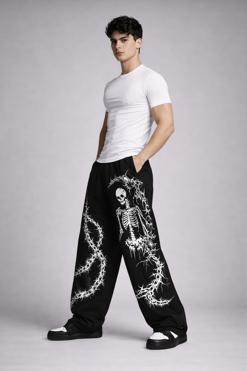 SHADOW REAPER Unisex Straight Fit Baggy Pant- BLACK