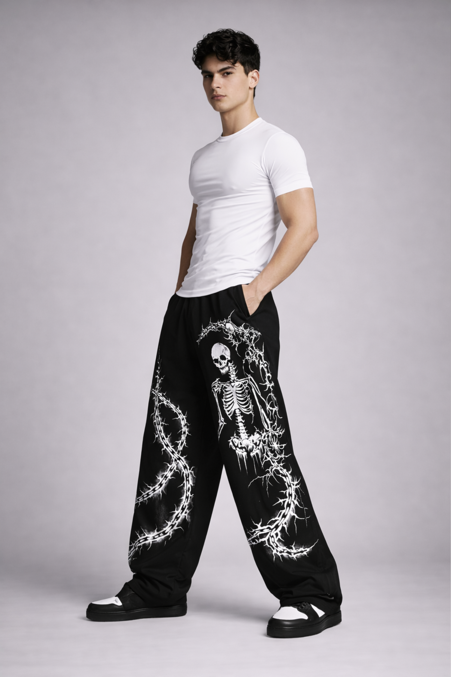 SHADOW REAPER Unisex Straight Fit Baggy Pant- BLACK