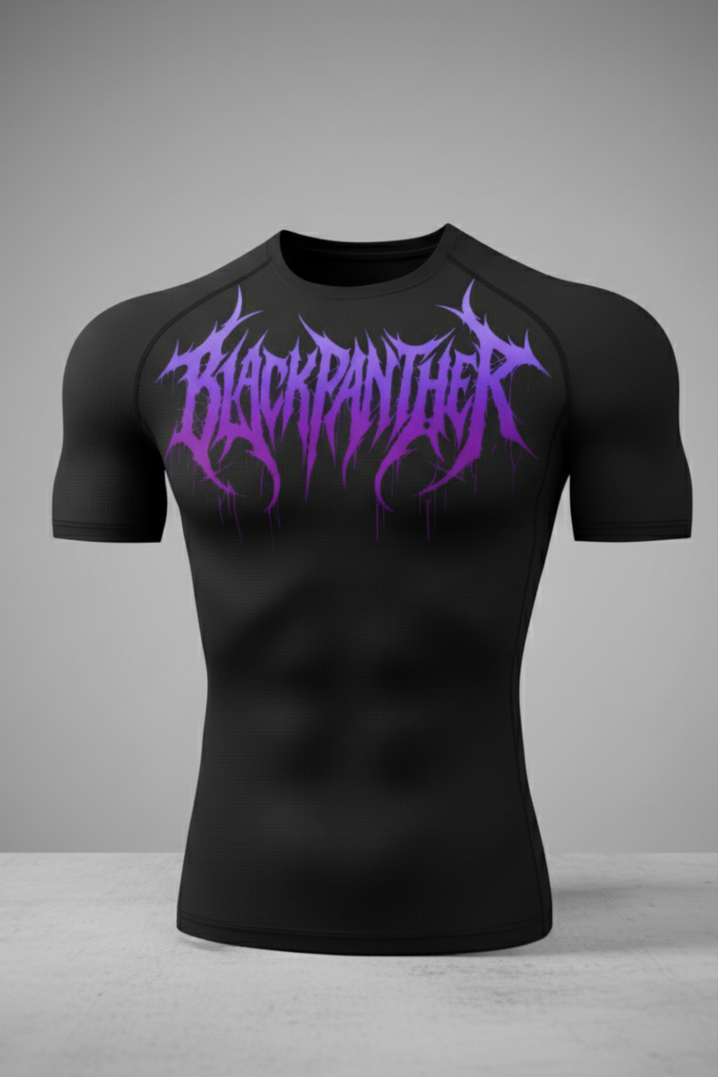 Black Panther Compression Half Sleeve T-Shirt – Black