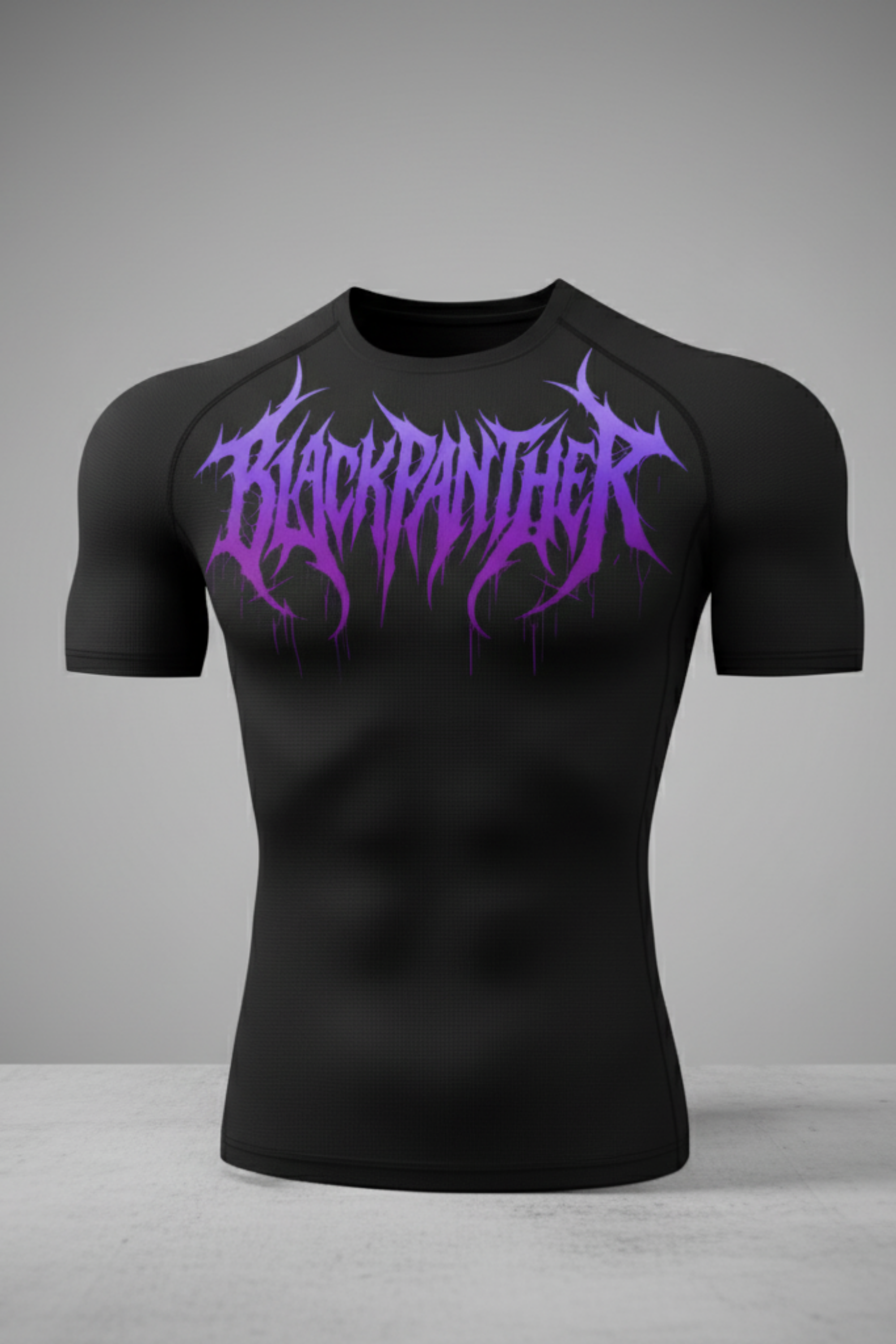 Black Panther Compression Half Sleeve T-Shirt – Black