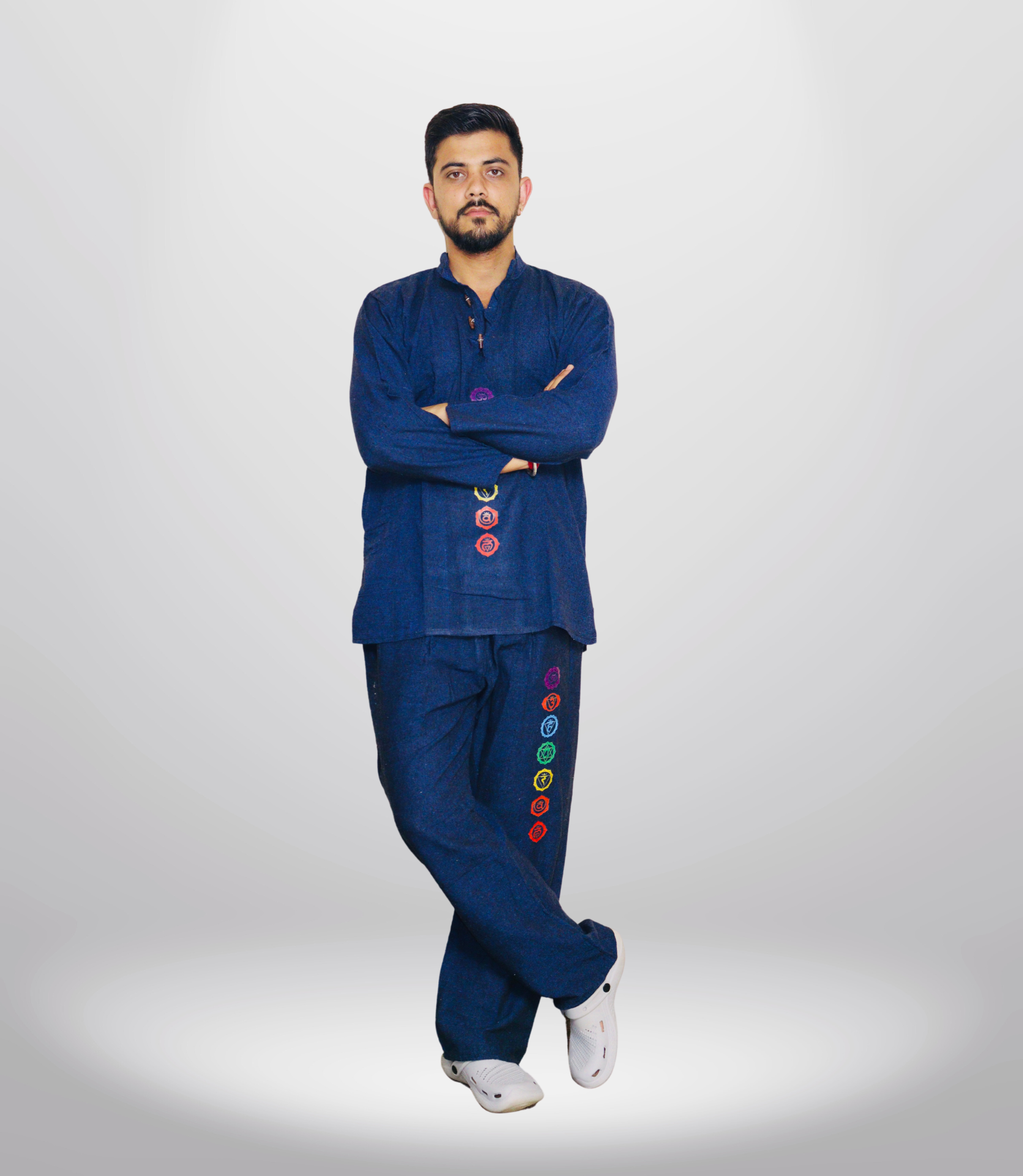 7 CHAKRA KURTA PAJAMA SET - BLUE