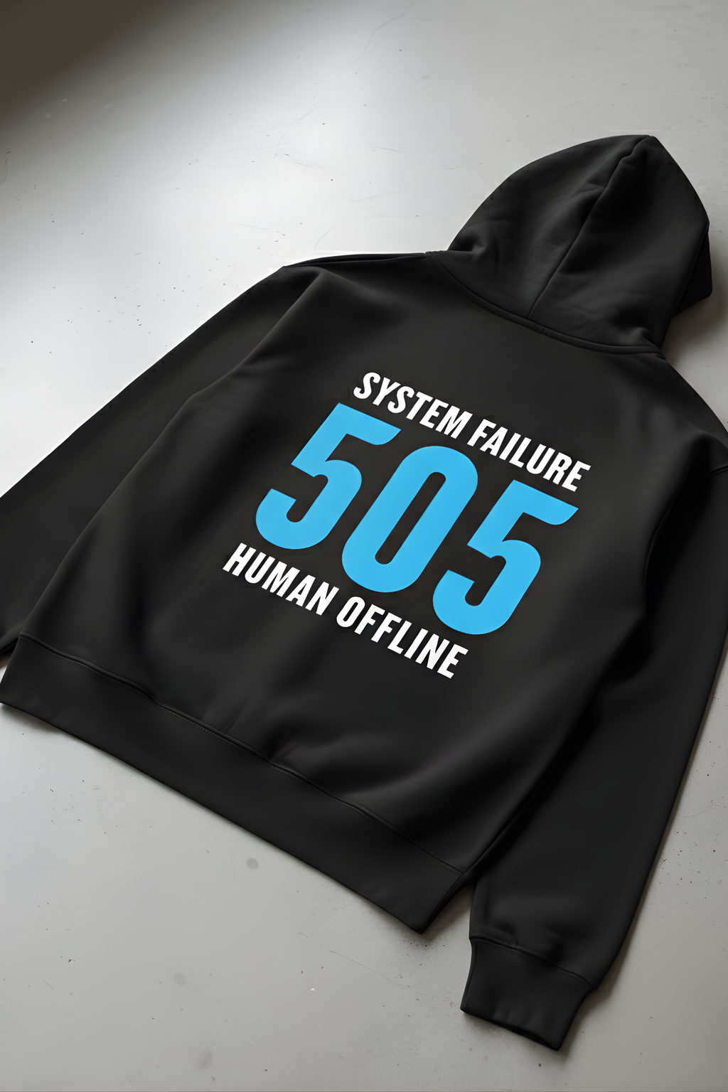 505 Human Offline Unisex Regular Hoodie – Black