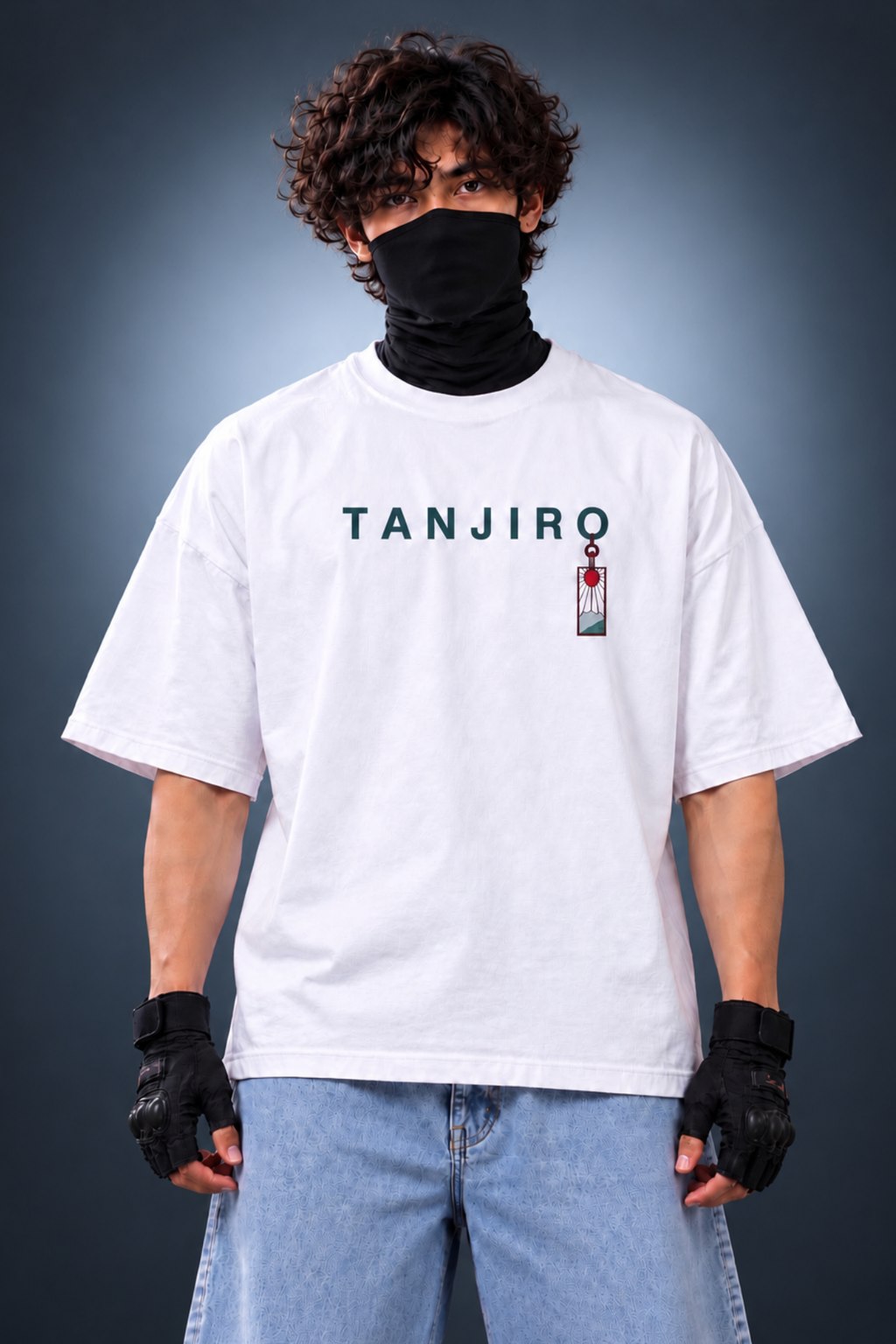 Tanjiro Water Breathing Oversized Tee – White