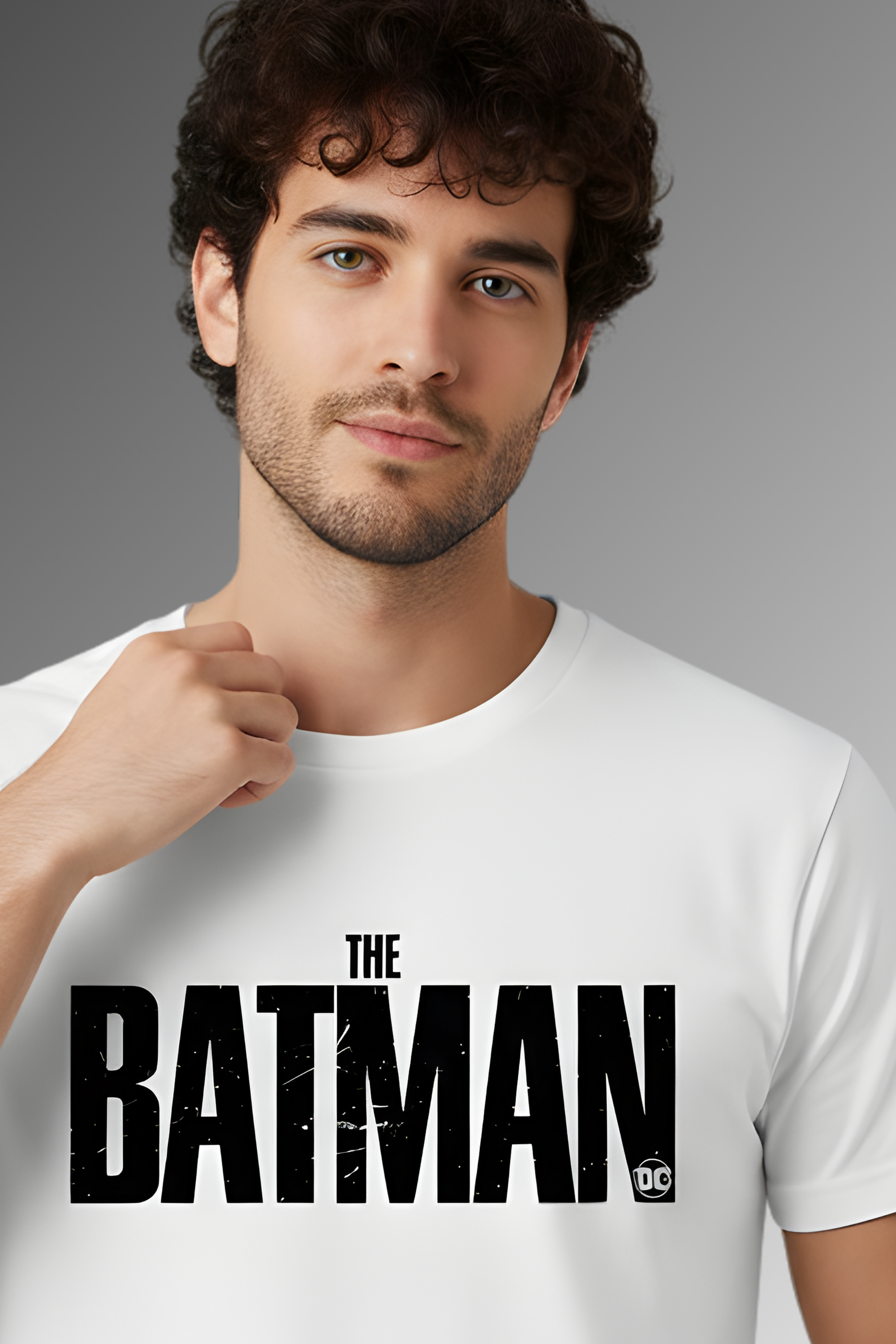 Batman Regular Fit Printed T-Shirt-White