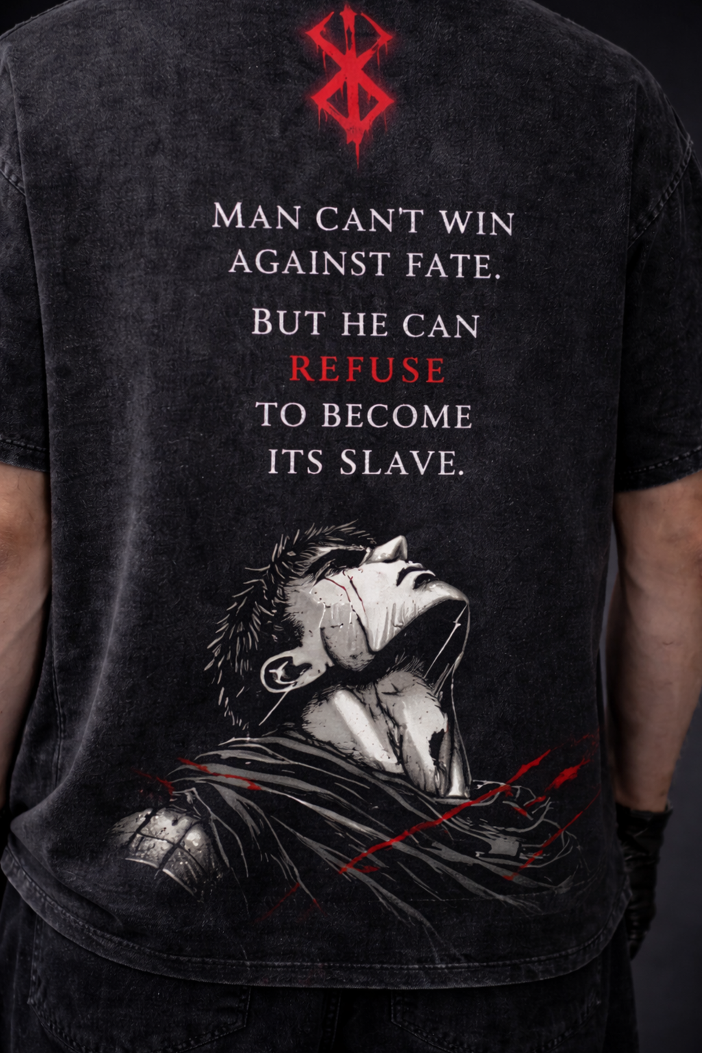 Berserk Rebellion Acidwash Oversized Tee – Black