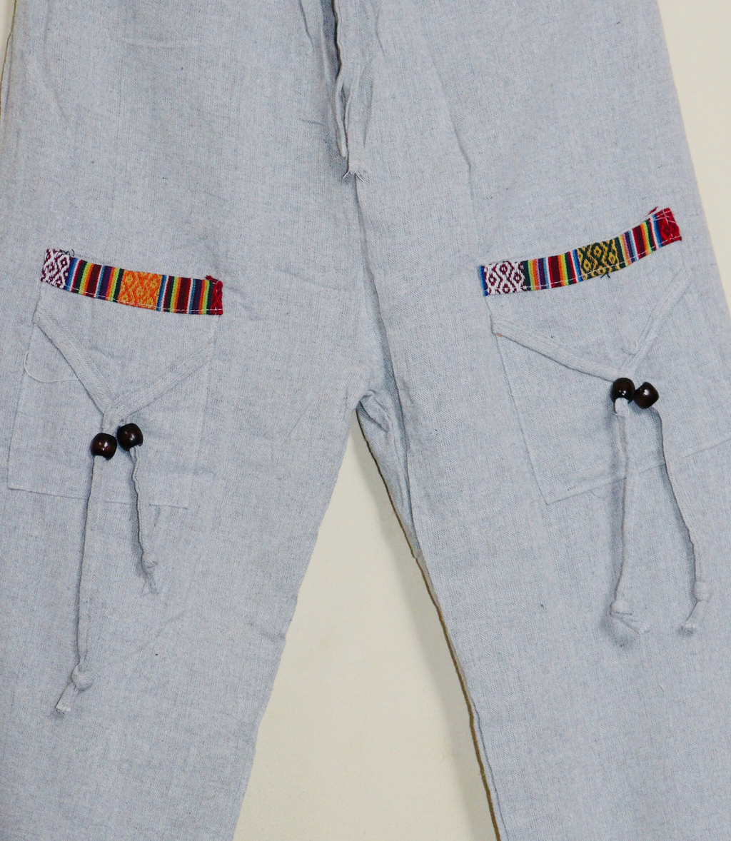 Ethnic Cotton Pajama - Grey-Unisex