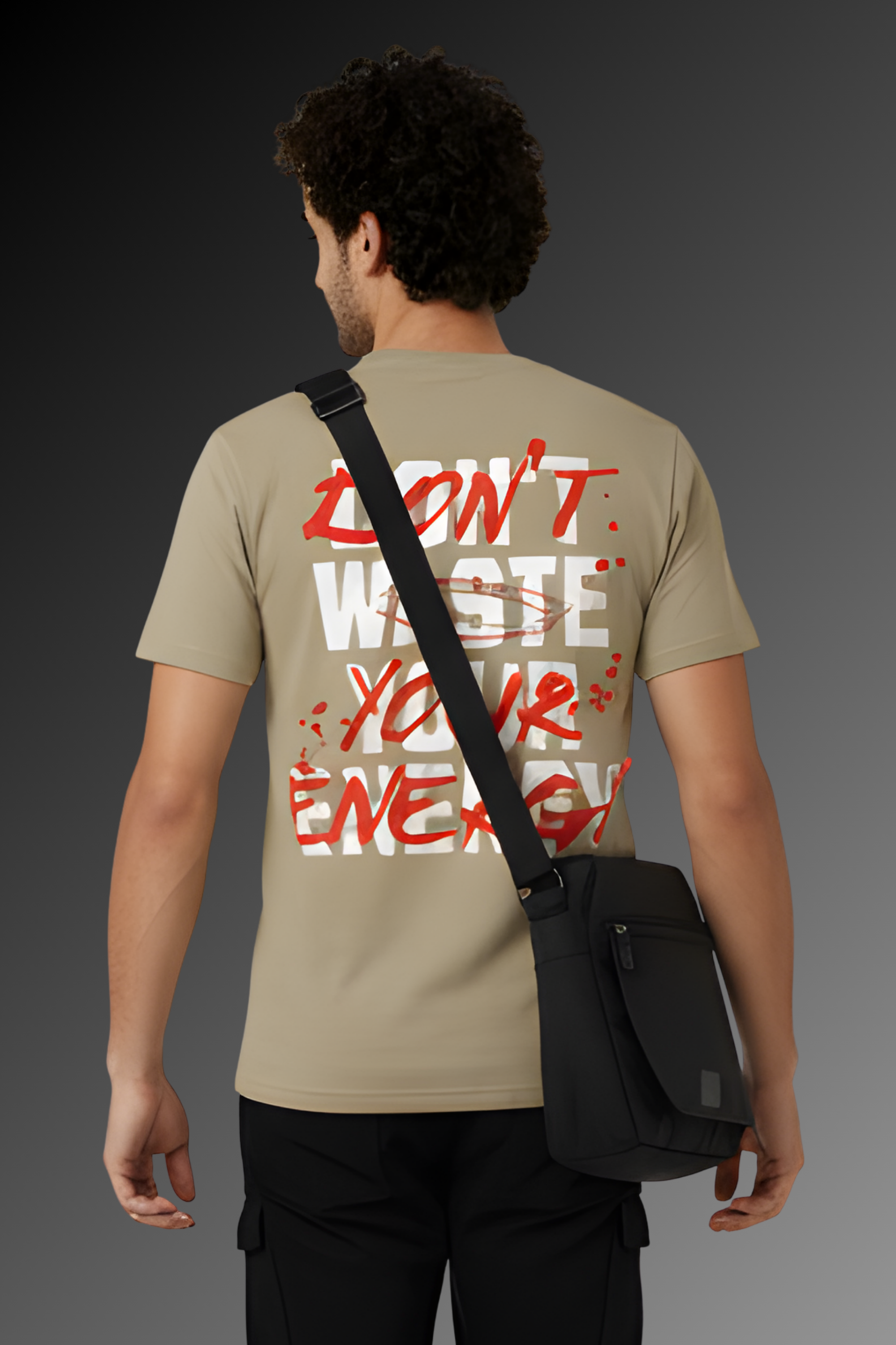 Energy  Regular Fit Printed T-Shirt-Beige