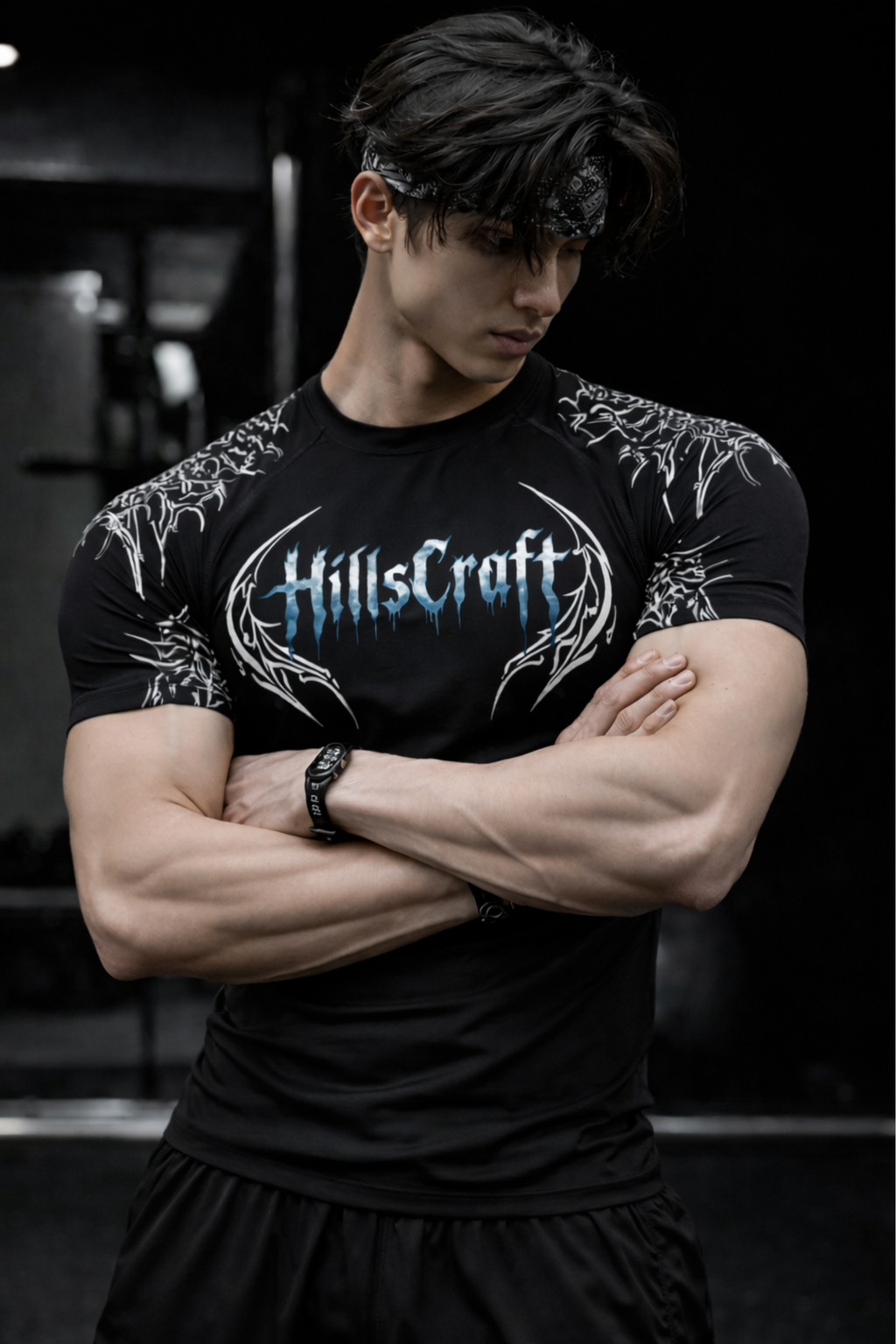 Iron Spine Compression Half Sleeve T-Shirt – Black