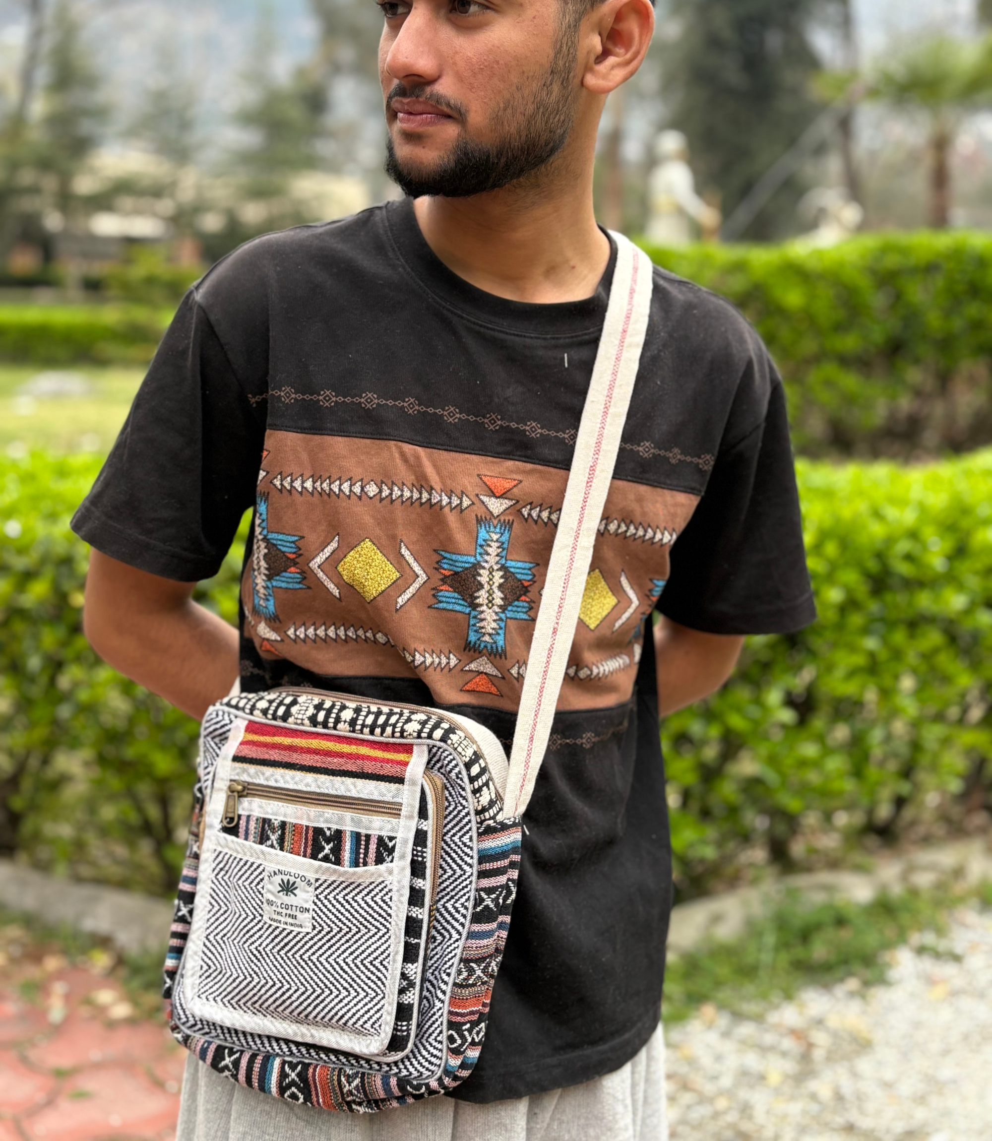 Hemp Side Bag - B-W