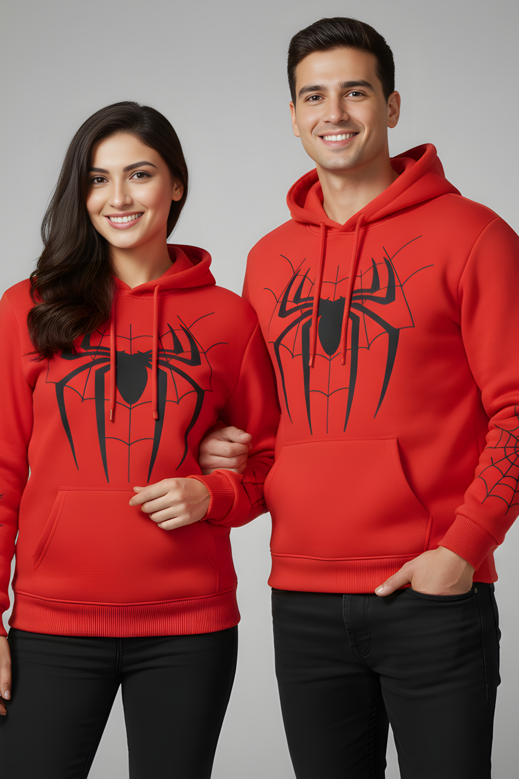 SPIDER Regular Unisex Hoodie – Red