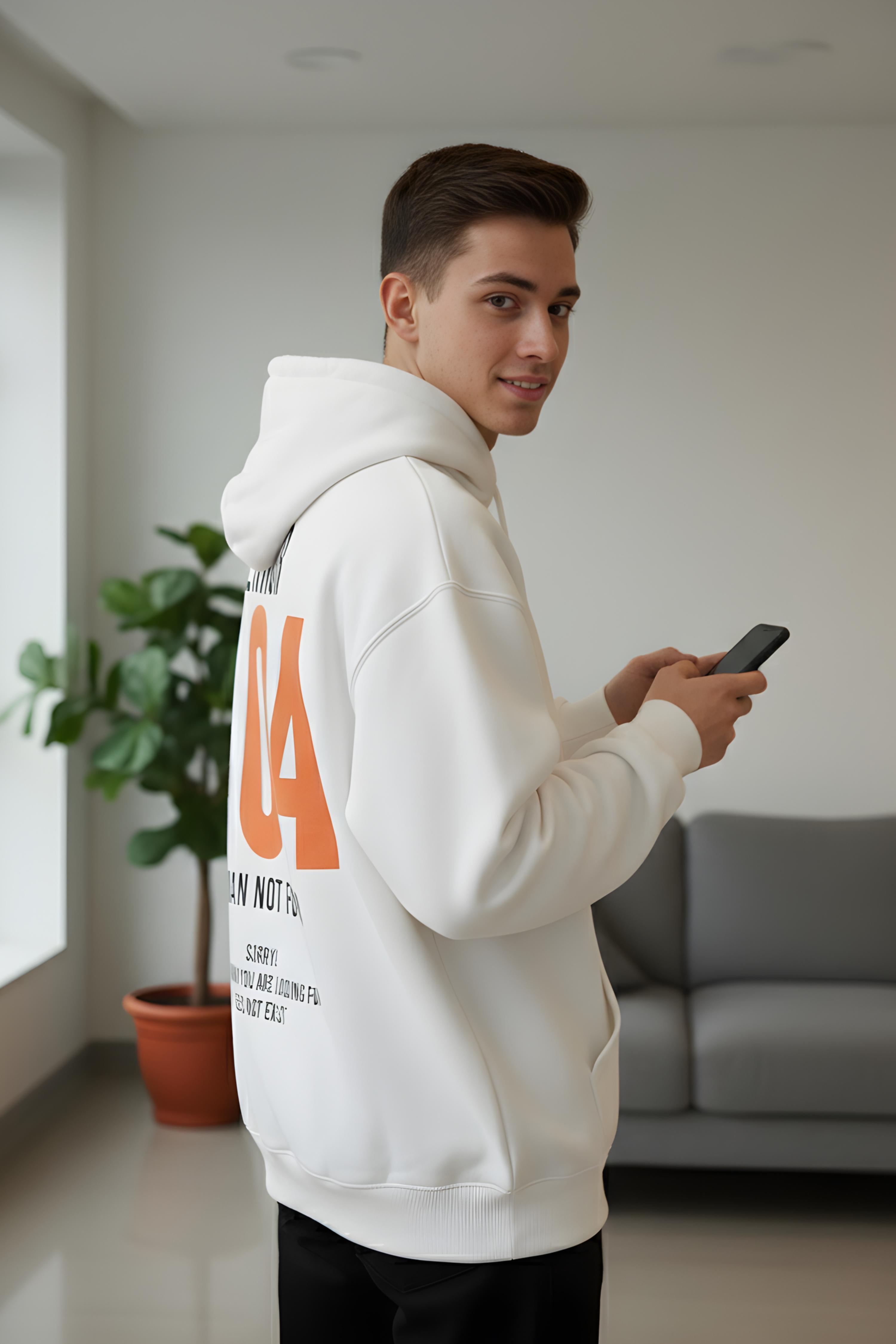 404 Error Premium Oversized Hoodie  - White