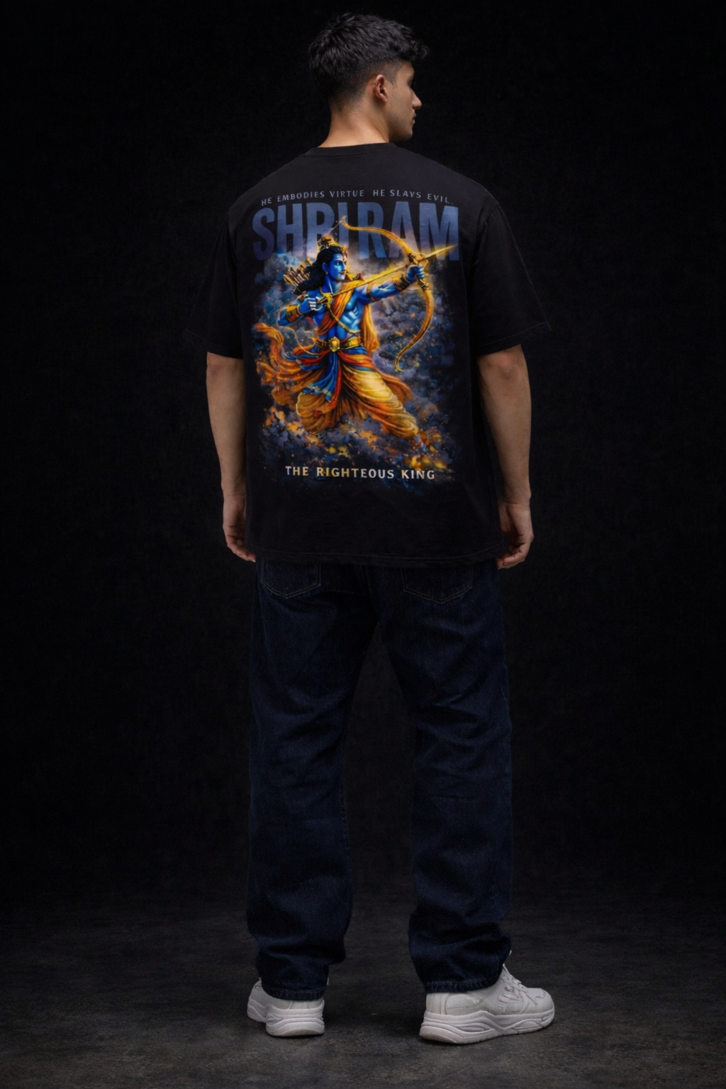 The Righteous King Oversized Tee - Black