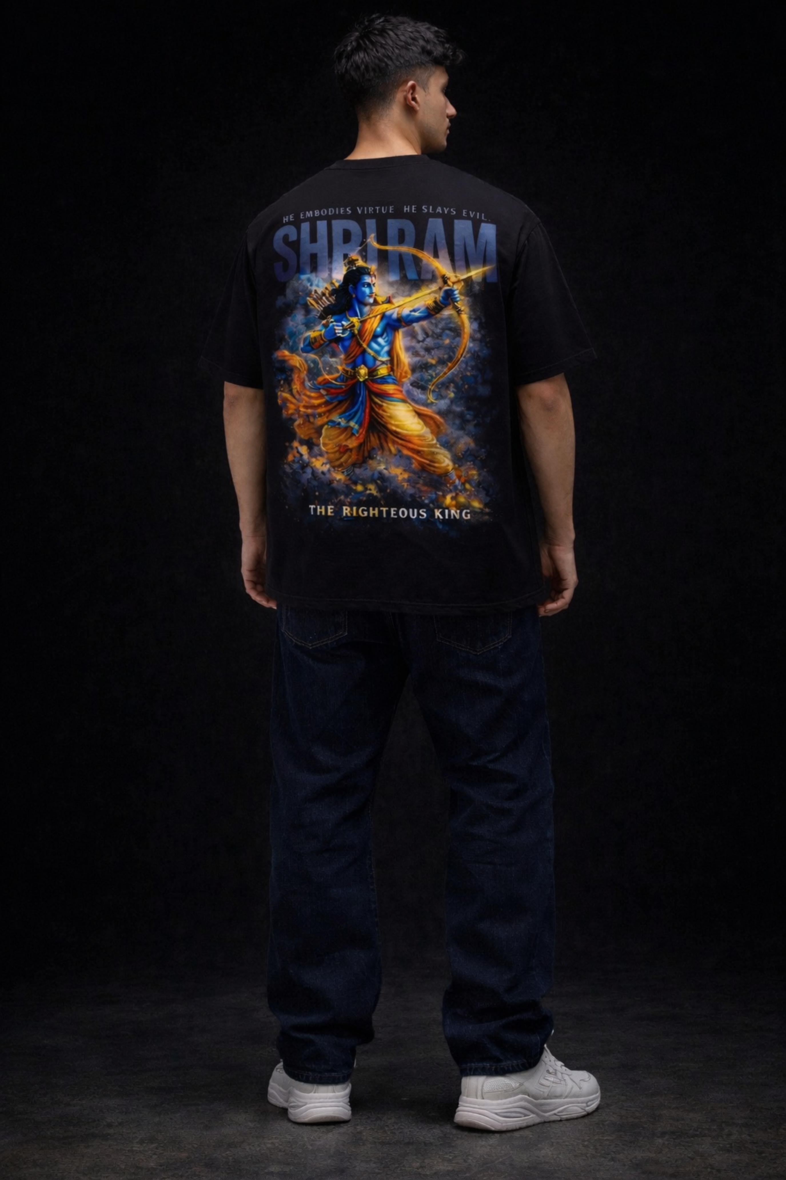 The Righteous King Oversized Tee - Black