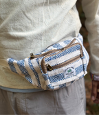 Hemp Waist Bag - Blue ZigZag