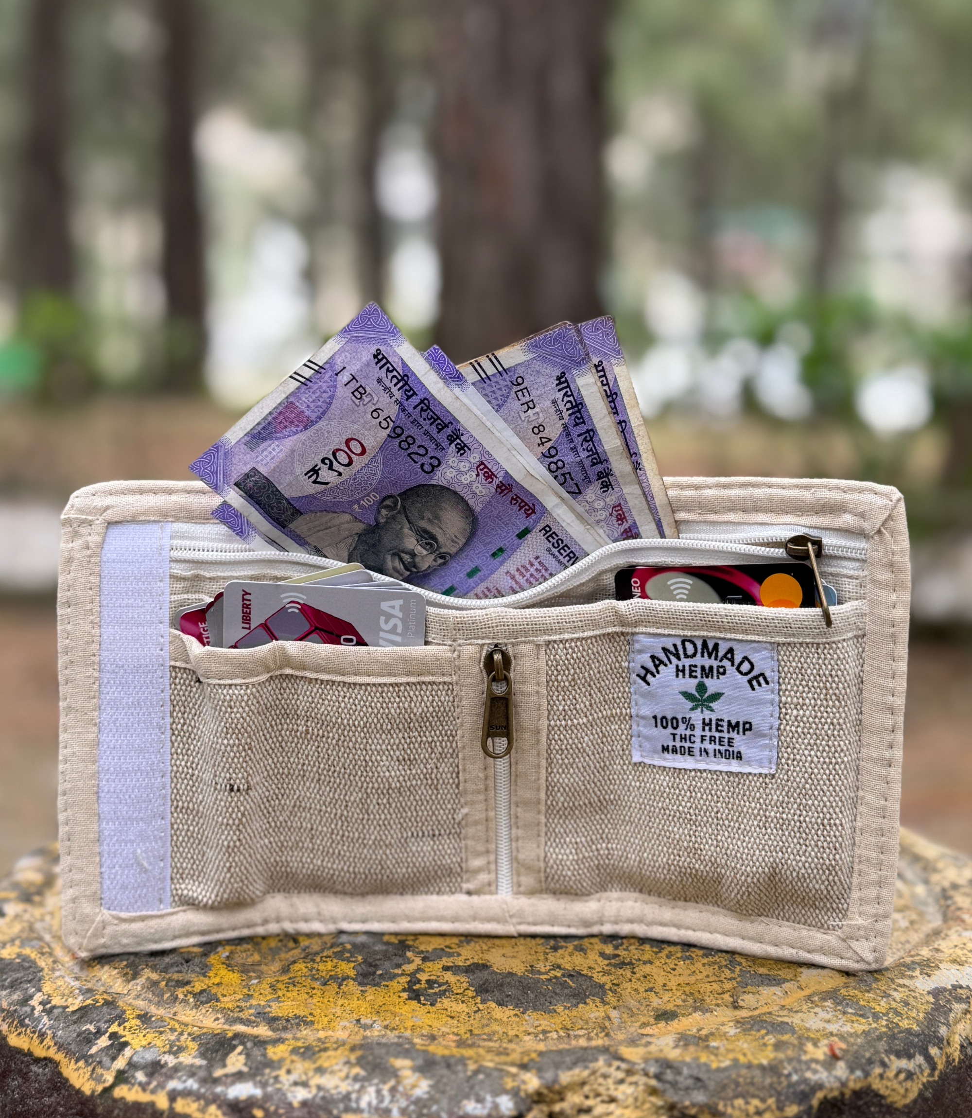 Black ZigZag Hemp Wallet