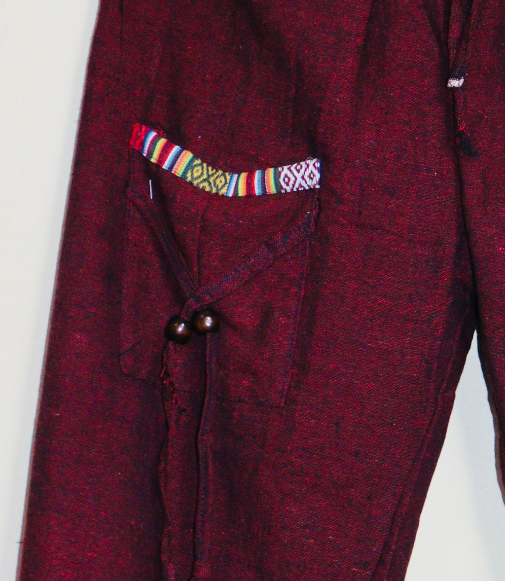 Ethnic Cotton Pajama - Maroon-Unisex