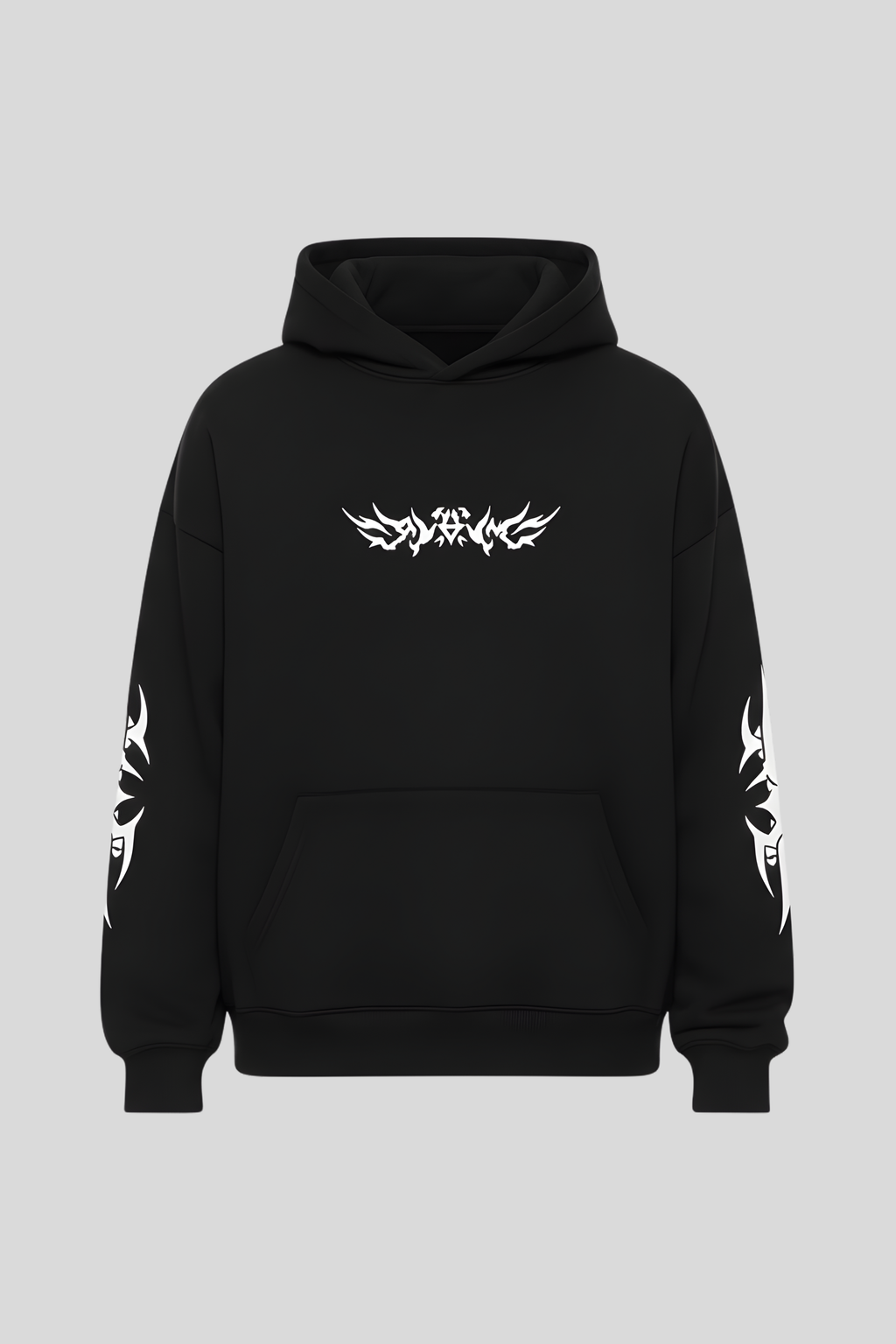 Shadow Wings Premium Oversized Hoodie  - Black