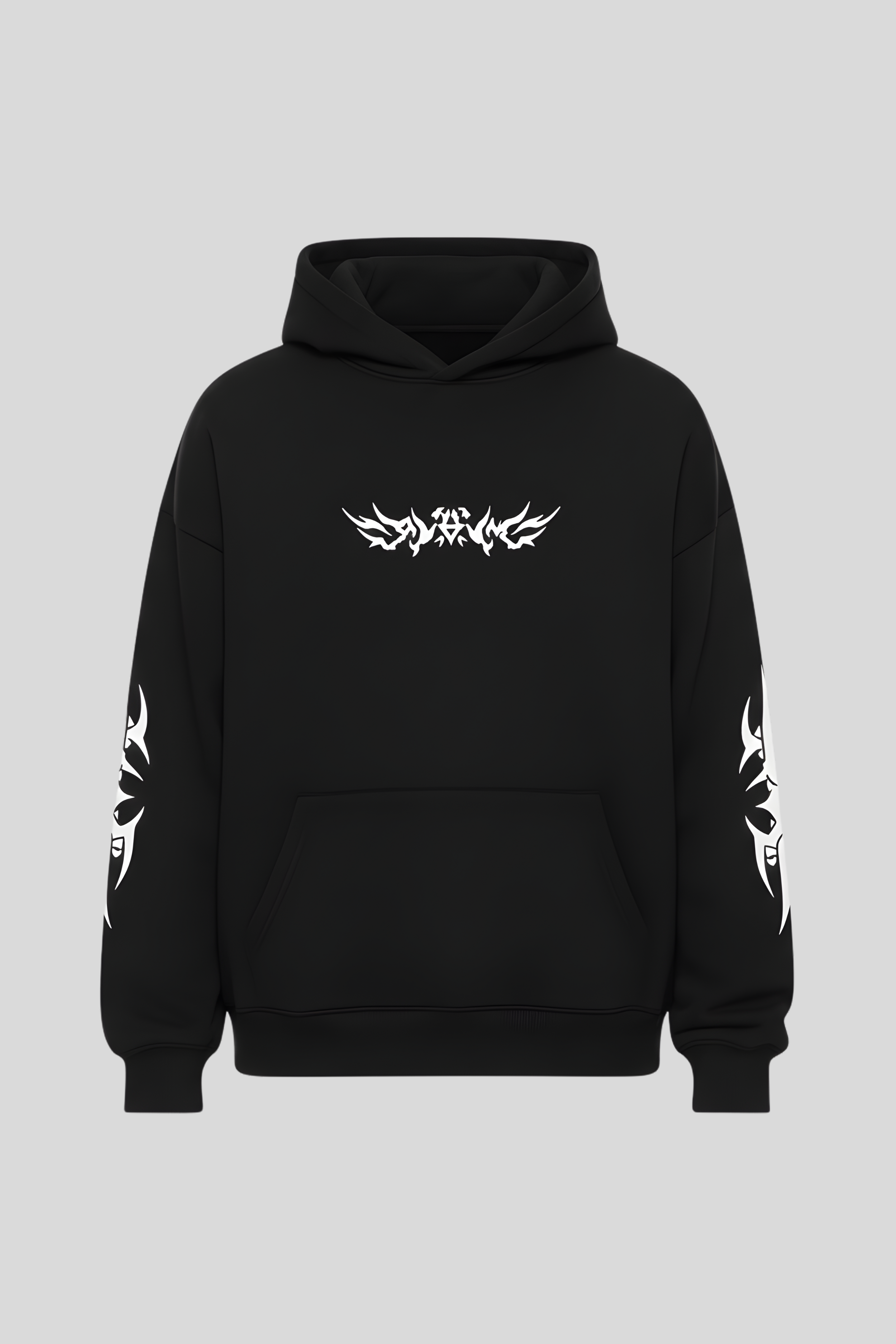 Shadow Wings Premium Oversized Hoodie  - Black